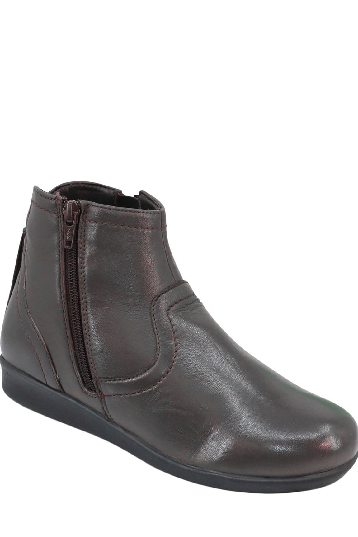 Chums Women's Wide Fit Thermal Boots Twin Zip Fastening Warm with Generous Fit Soft in Brown | Size: 6