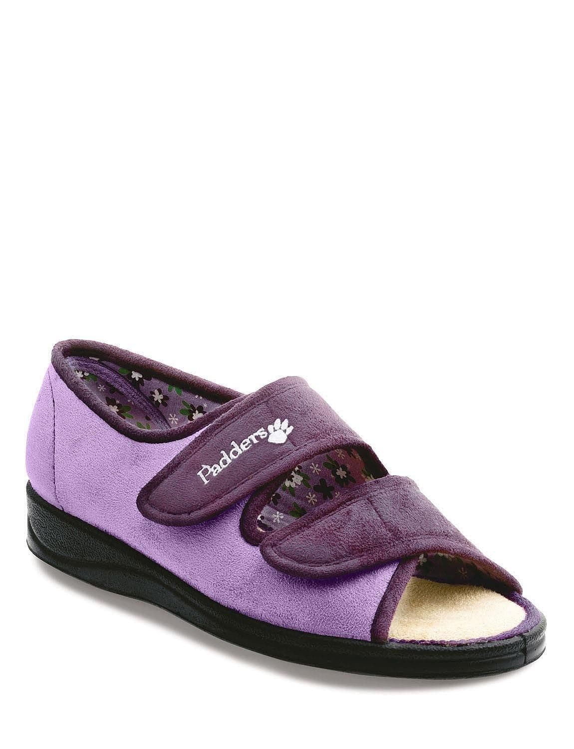 Chums Women's Lydia Open Toe Wide Fit Slipper in Lilac | Size: 8