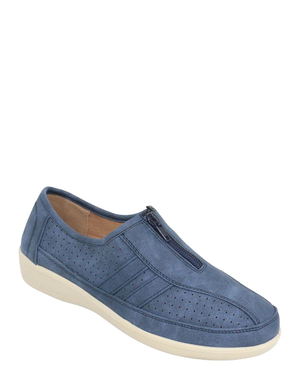 Chums Women's Dr Keller Zip Front "E Fit" Leisure Shoe in Navy | Size: 7