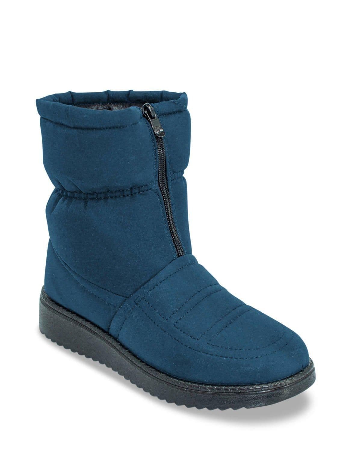 Chums Women's Wide Fit Water resistant Fabric Front Zip Boot in Navy | Size: 8