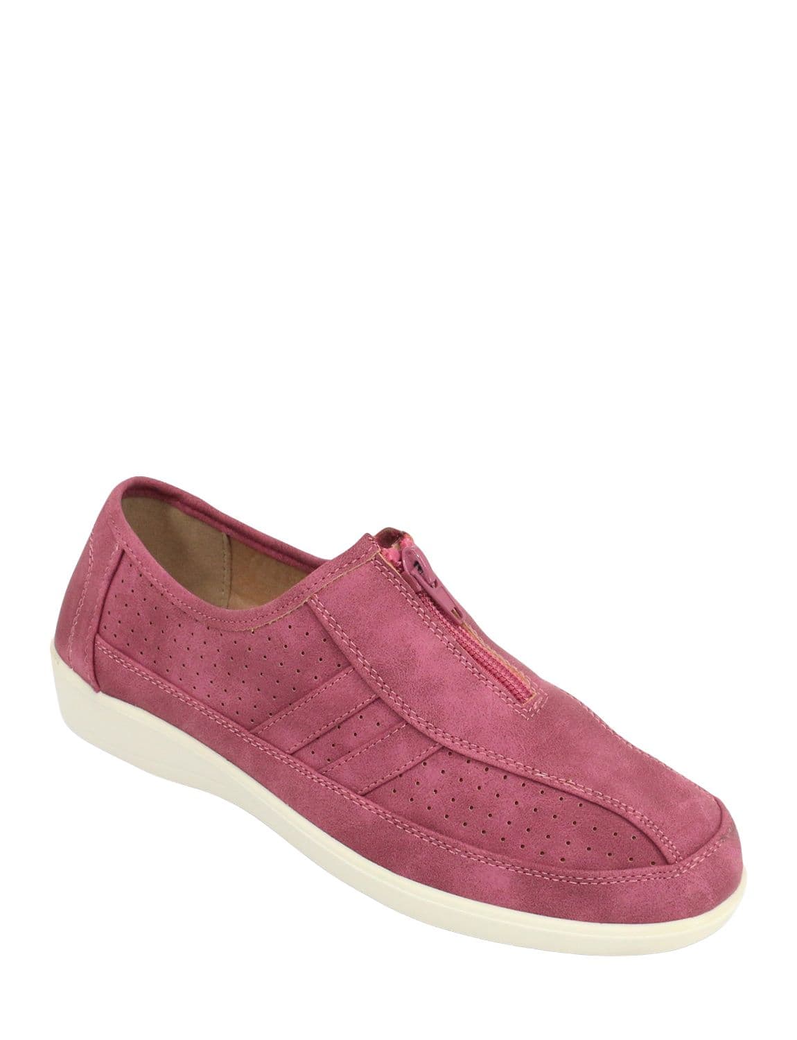Chums Women's Dr Keller Zip Front "E Fit" Leisure Shoe in Plum | Size: 8