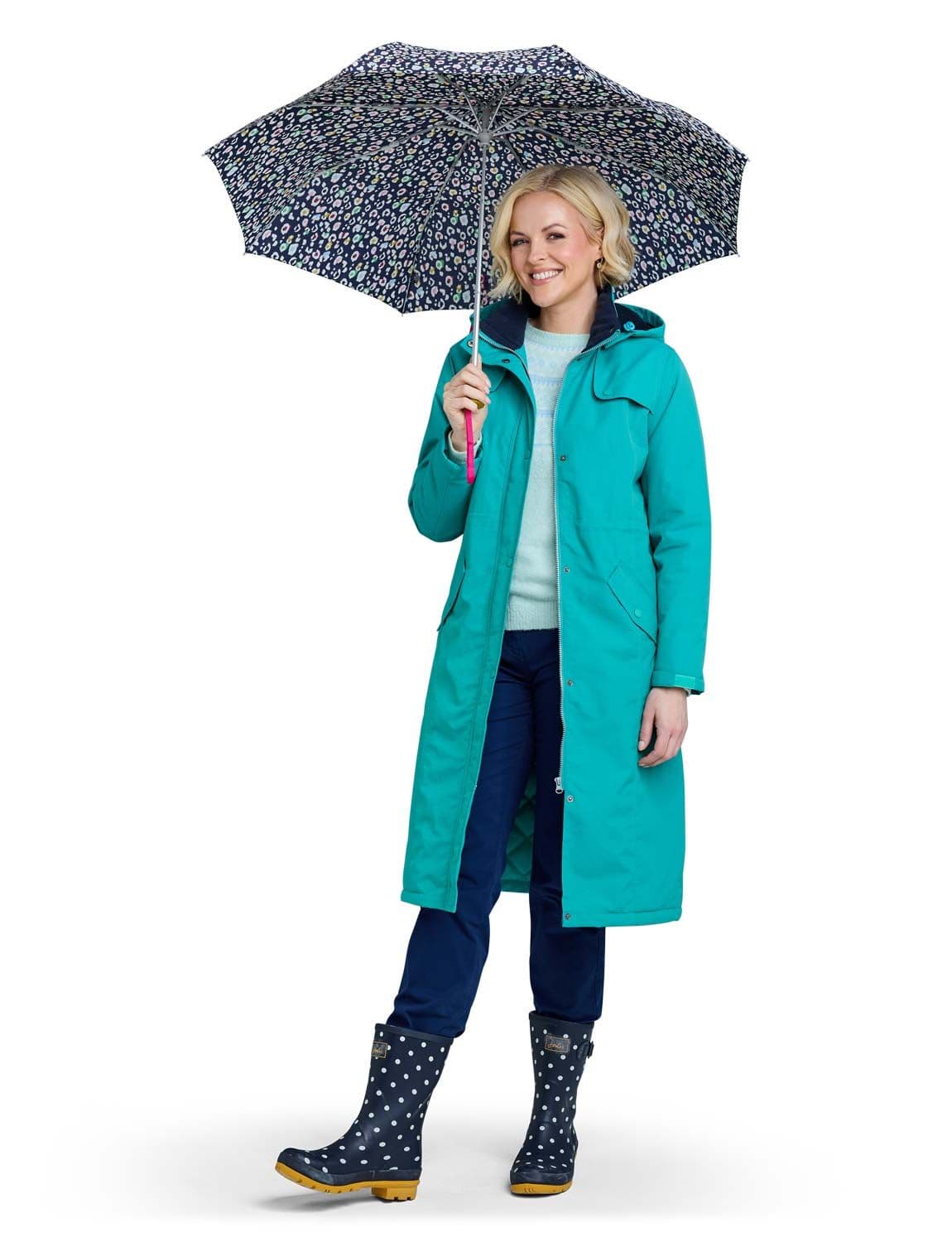 Chums Women's Fleece Lined Waterproof Fabric Jacket 44 Inches in Green | Size: 14