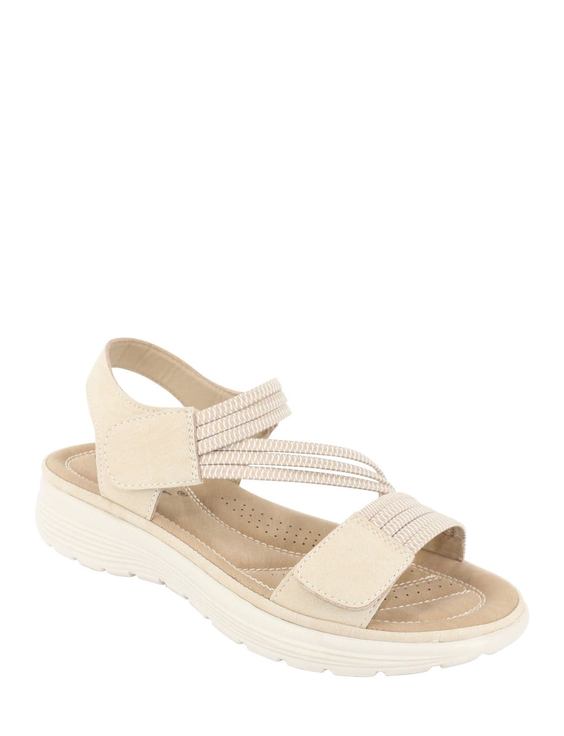 Chums Women's Dr Keller Elastic Strap Touch Fasten Sandal in Beige | Size: 5