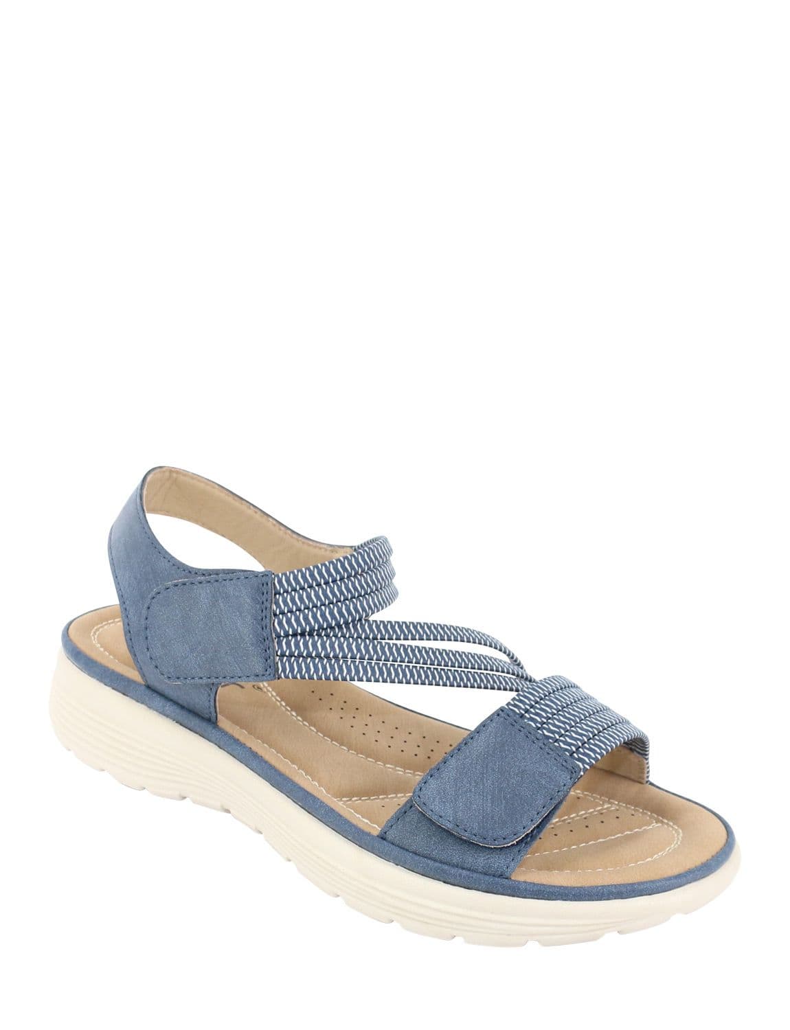 Chums Women's Dr Keller Elastic Strap Touch Fasten Sandal in Navy | Size: 7