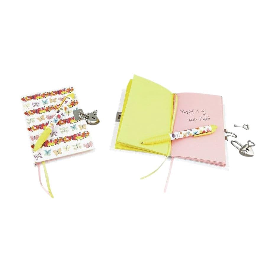 & Lockable Secret Diary Notebook Butterfly