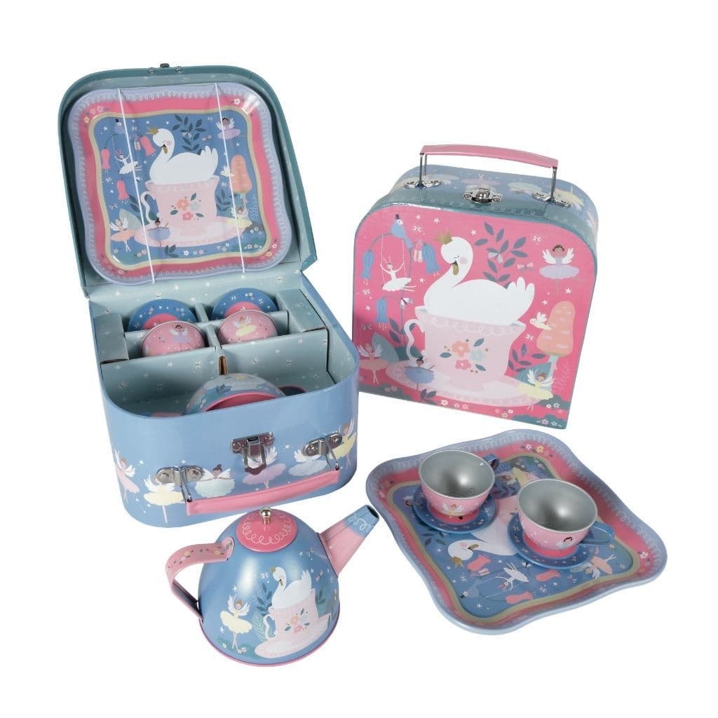 & 7 Piece Tin Tea Party Set Enchanted