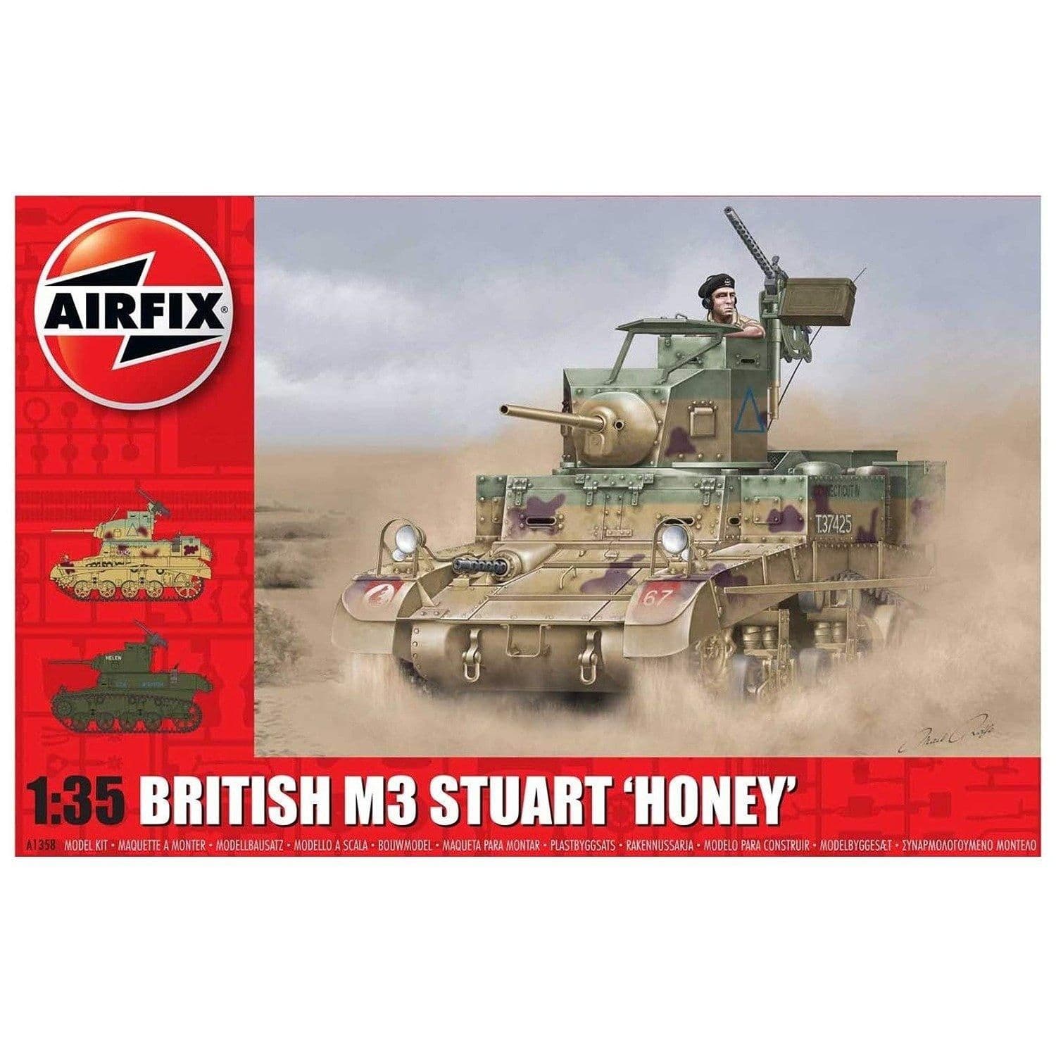 A1358 M3 Stuart Honey Military Vehicle 1 35 Model Kit