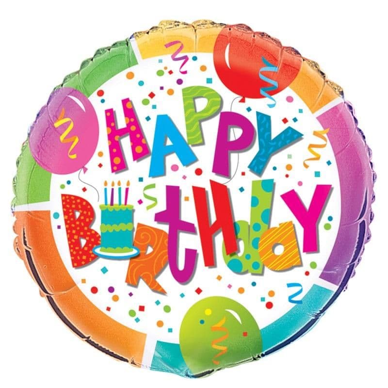 Jamboree Round Happy Birthday Foil Balloon