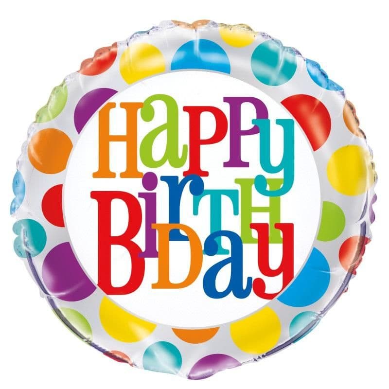 Polka Dot Happy Birthday Foil Balloon