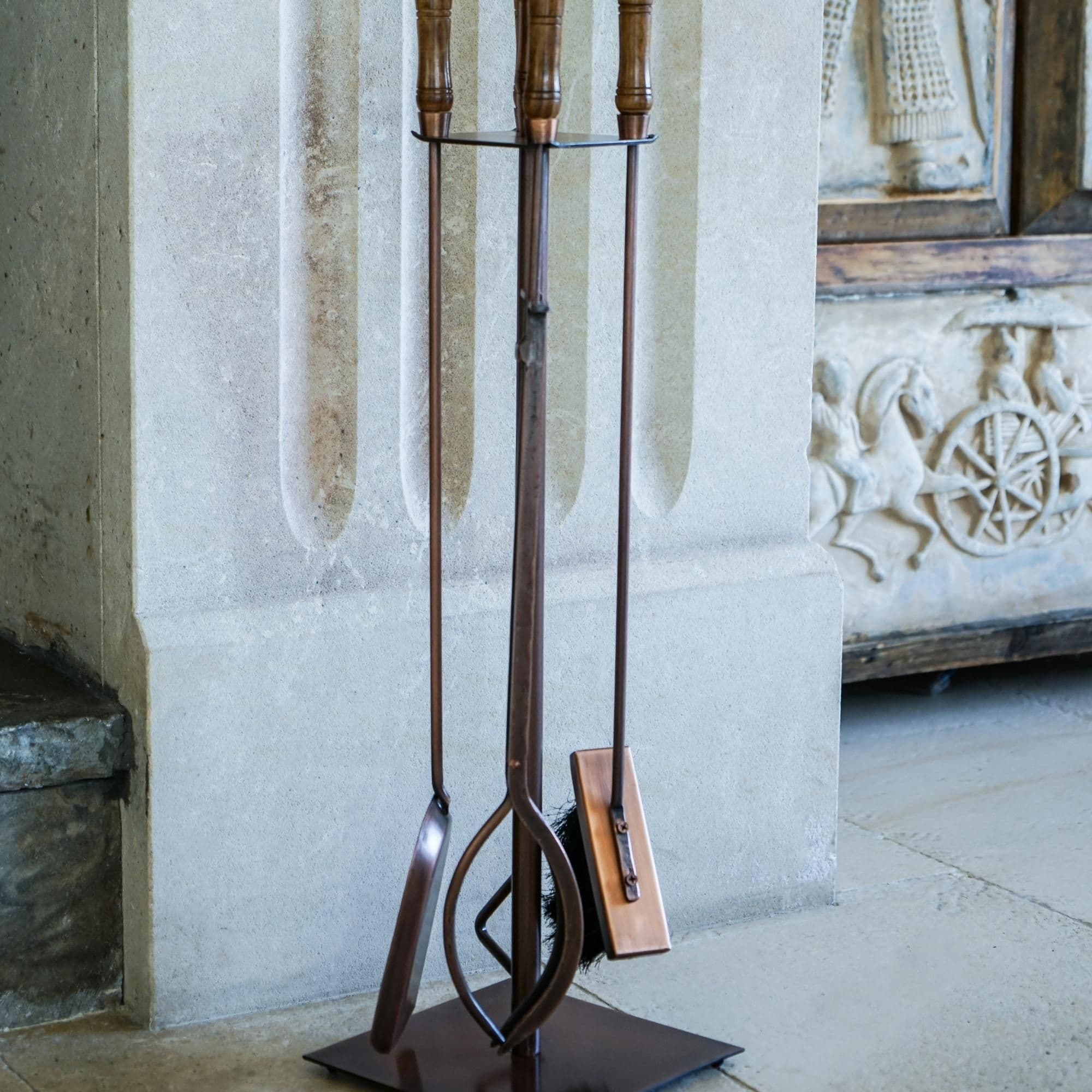 Antique Fireside Companion Set H74cm W20.5cm
