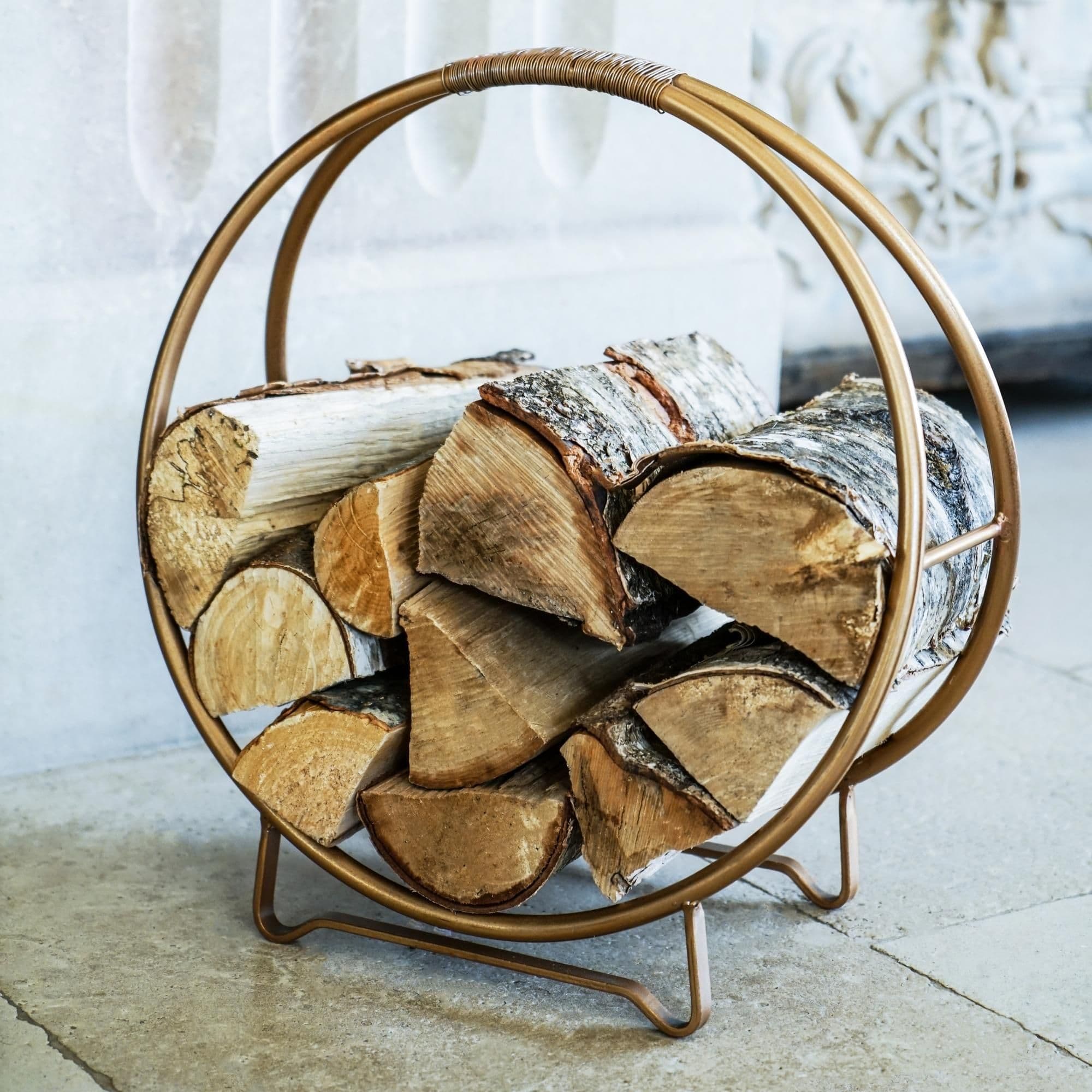 Contemporary Round Log Holder 42cm
