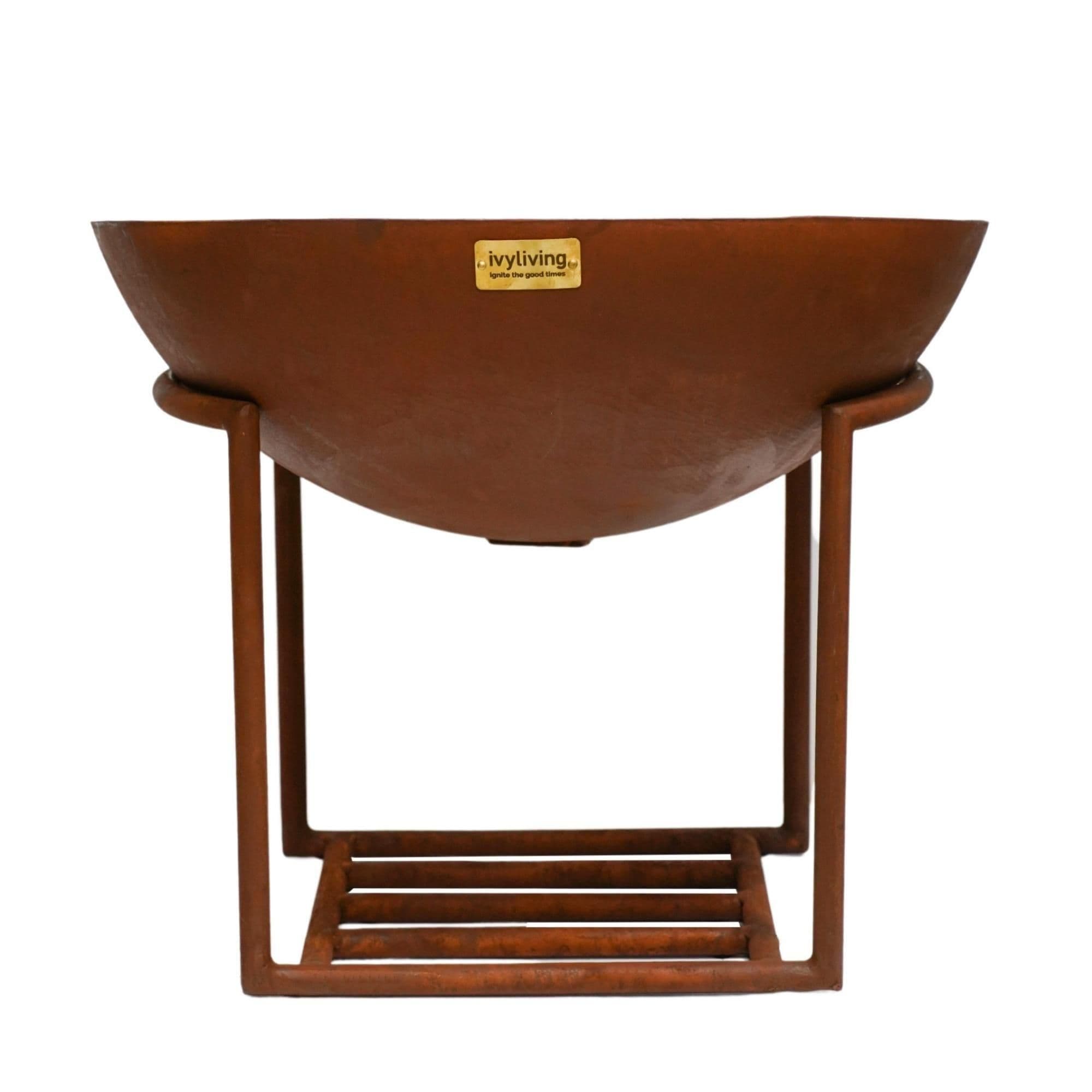 Outdoor Cast Iron Fire Pit on Stand H45Cm W56Cm
