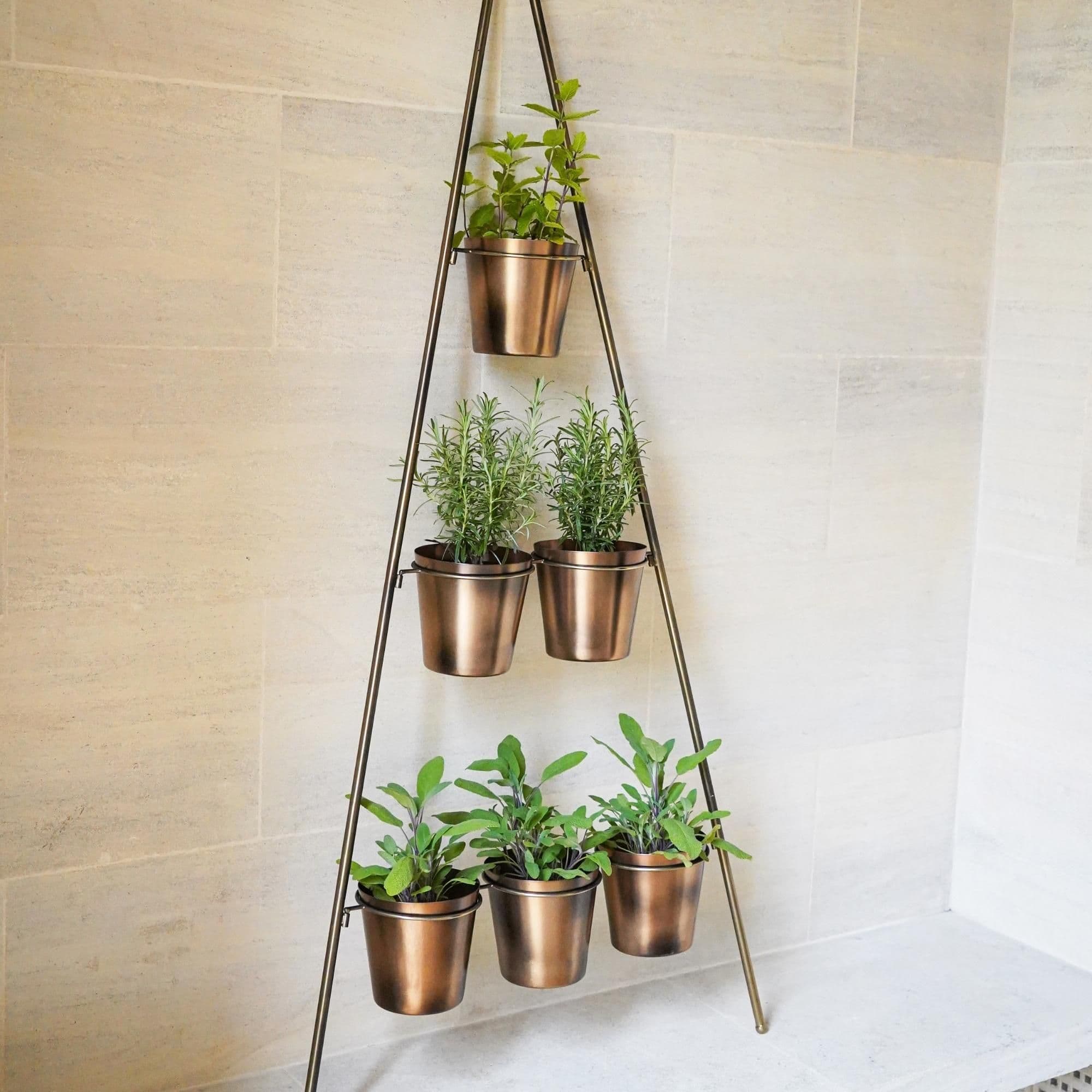 Outdoor Vertical Metal Wall Plant Stand Planters H128cm x W51cm Planter Ext Diam. 9cm