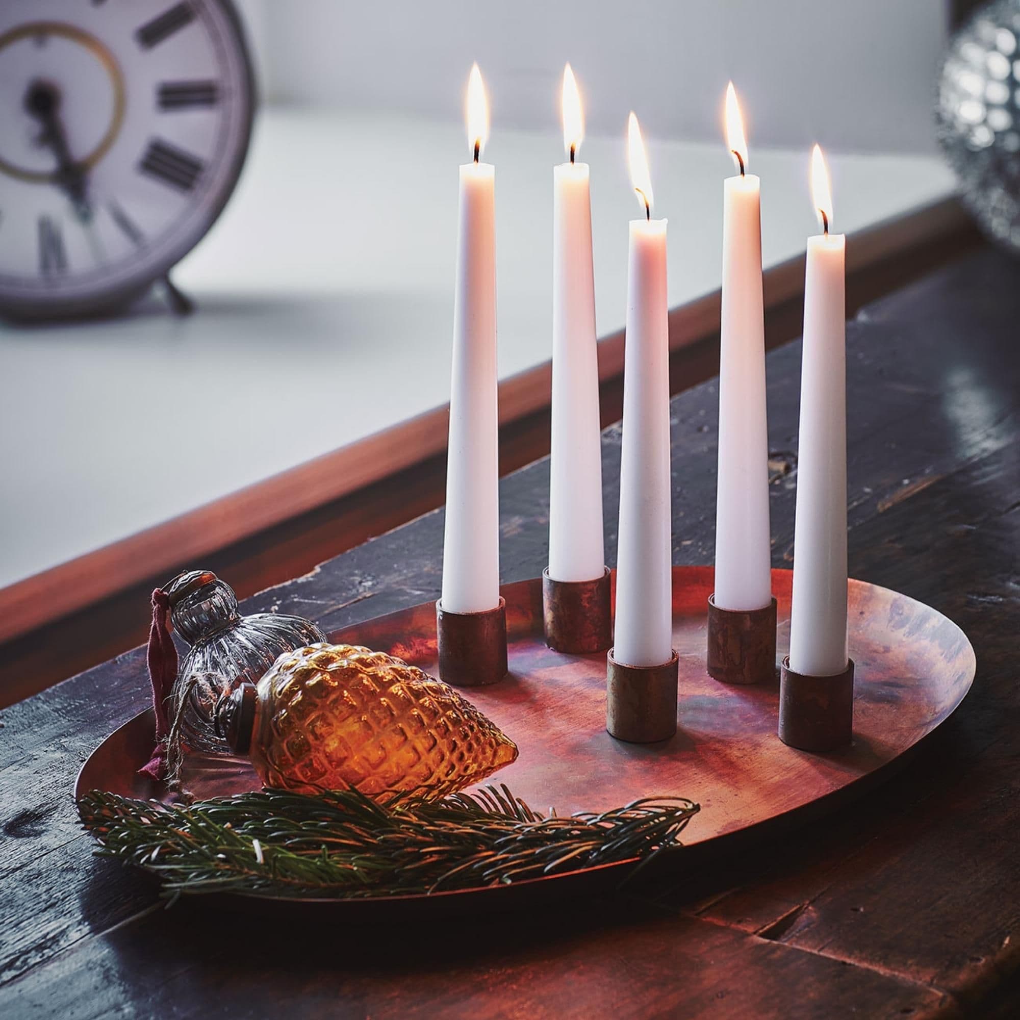 Oval Centrepiece Metal Magnetic Candle Holders H3Cm W40Cm D26Cm