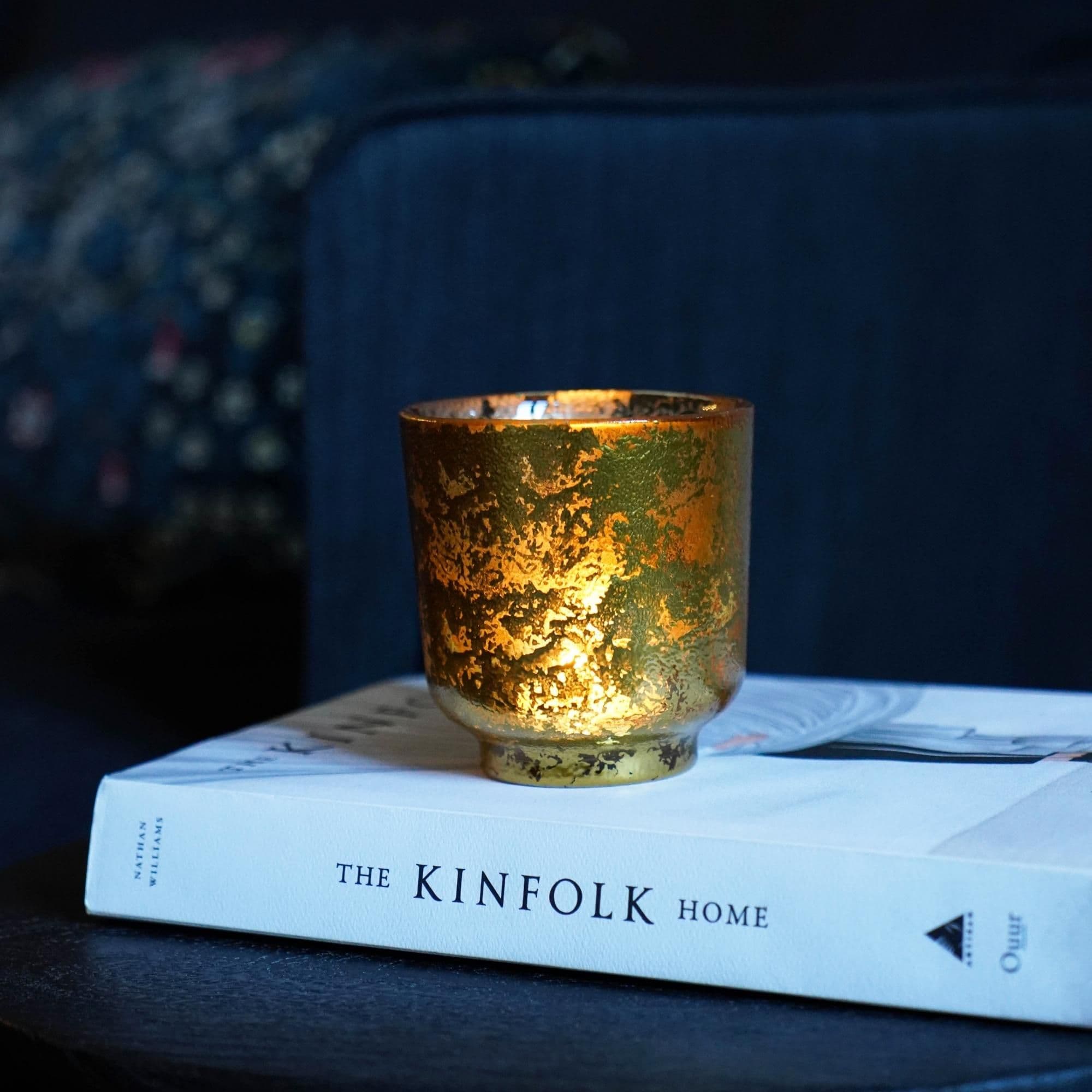 Metallic Glass Holder H19Cm W15.5Cm