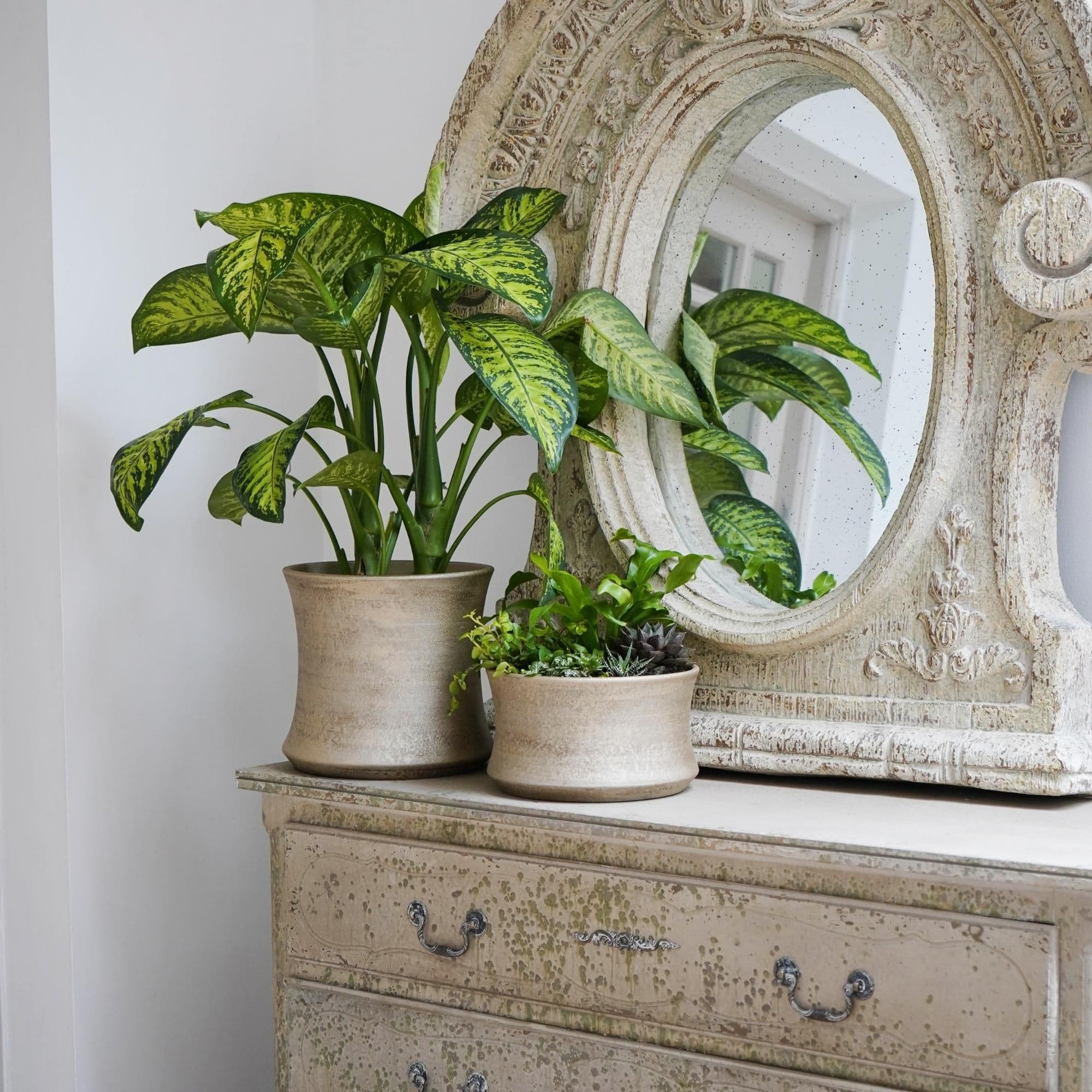 Luxe Planter White Gold H28CM D28CM
