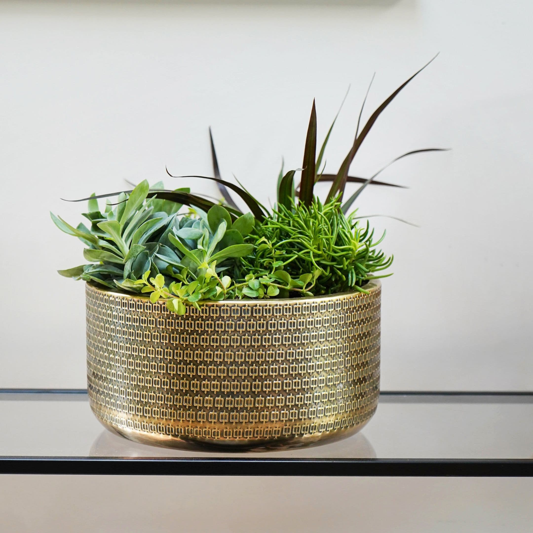 Solis Embossed Bowl Gold H15cm x D30cm