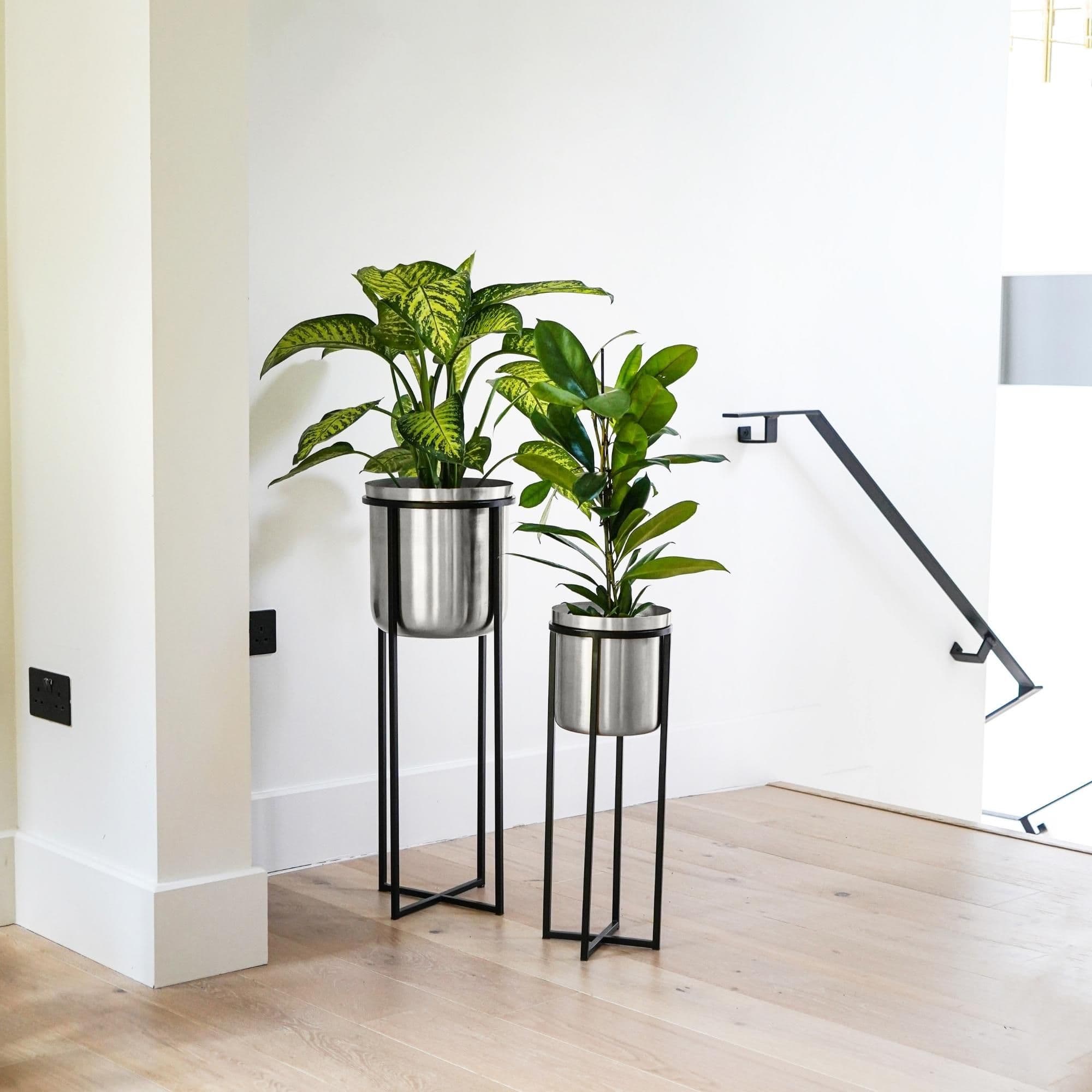 Calla Planter Stand Black Pewter H58cm x D22cm