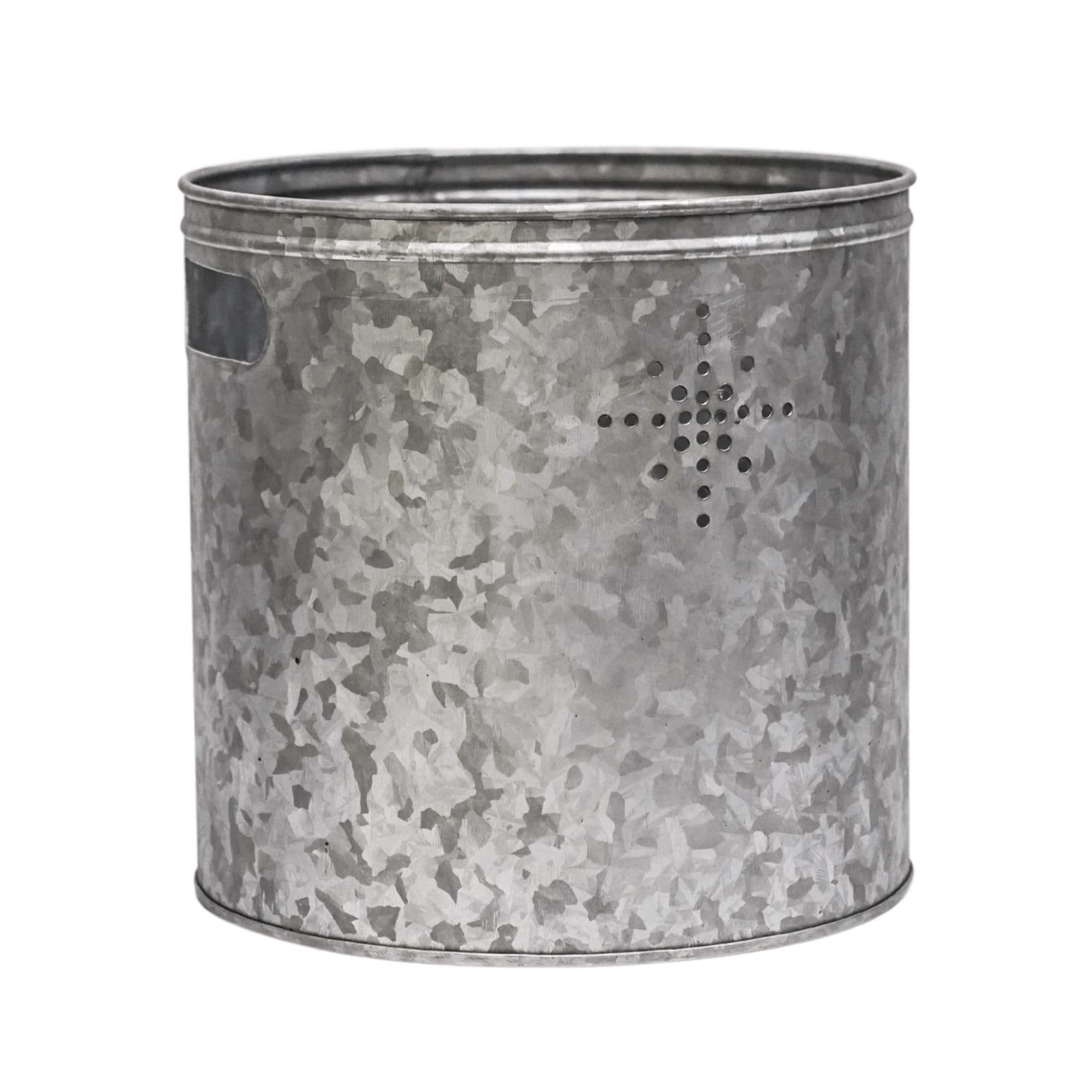 Indoor Christmas Tree Bucket or Log Storage Galvanised Steel Star Dimensions H28cm W28cm