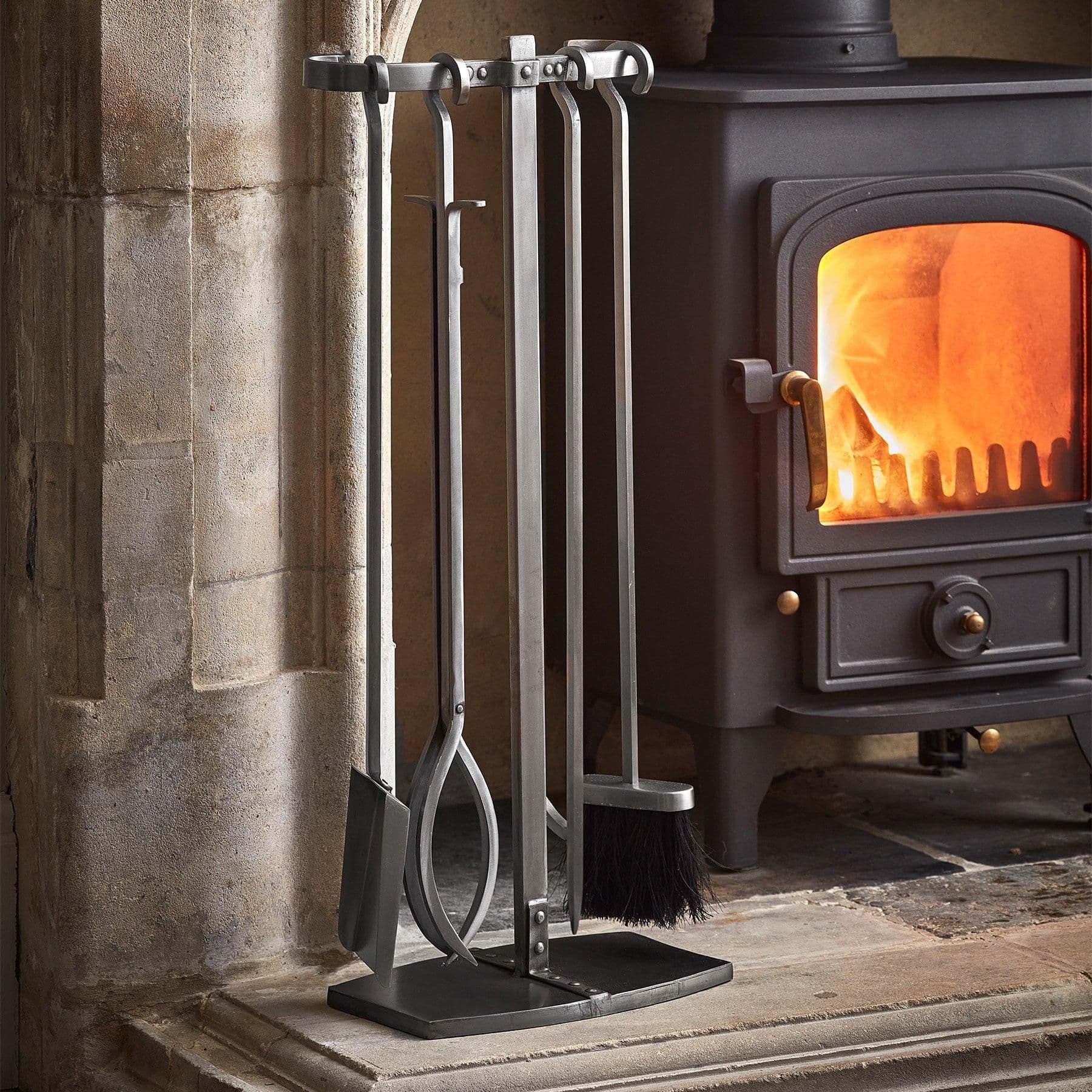 Fireside Companion Set Antique H72cm W28.5cm