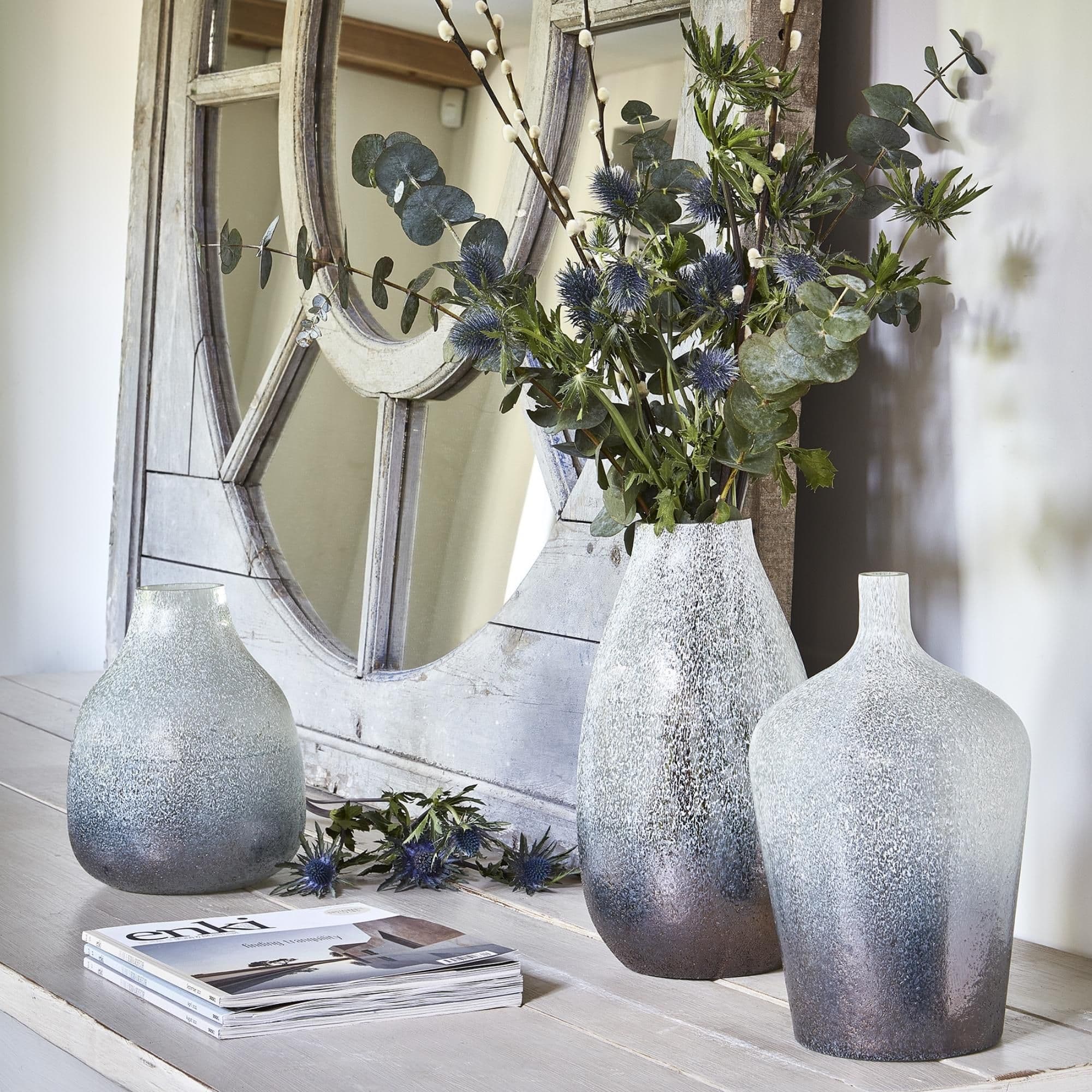 Verre Round Atlantic Frosted Vase H26Cm W21Cm
