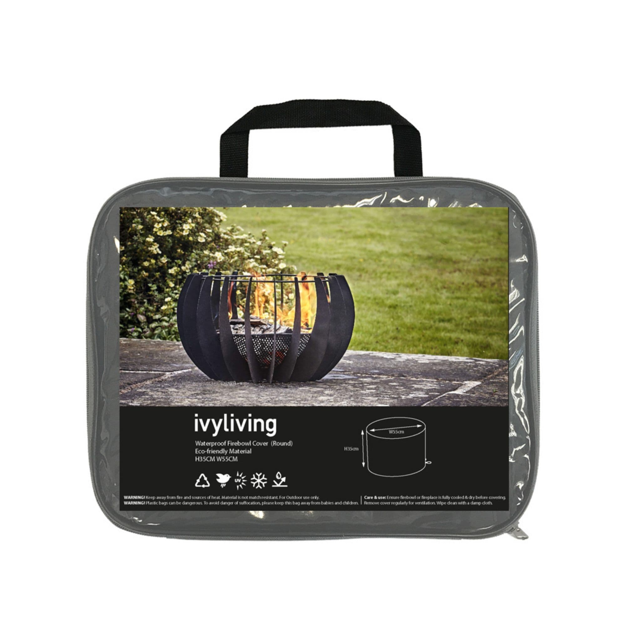 Waterproof Fire Pit Cover Eco friendly Material H35CM W55CM