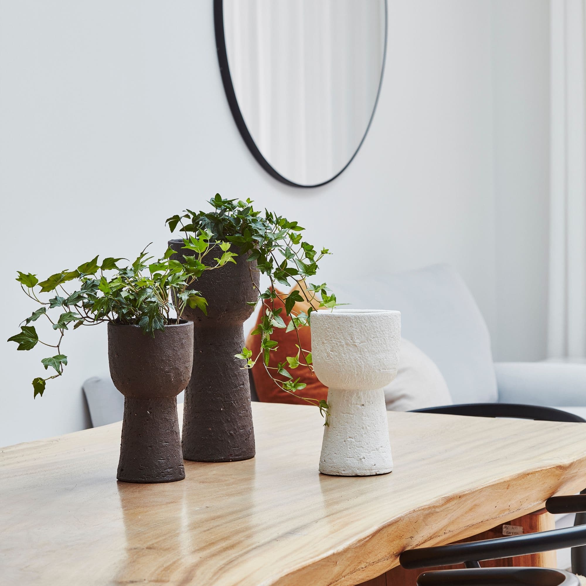 Nico Tall Planter Rustic White H38cm x D16cm