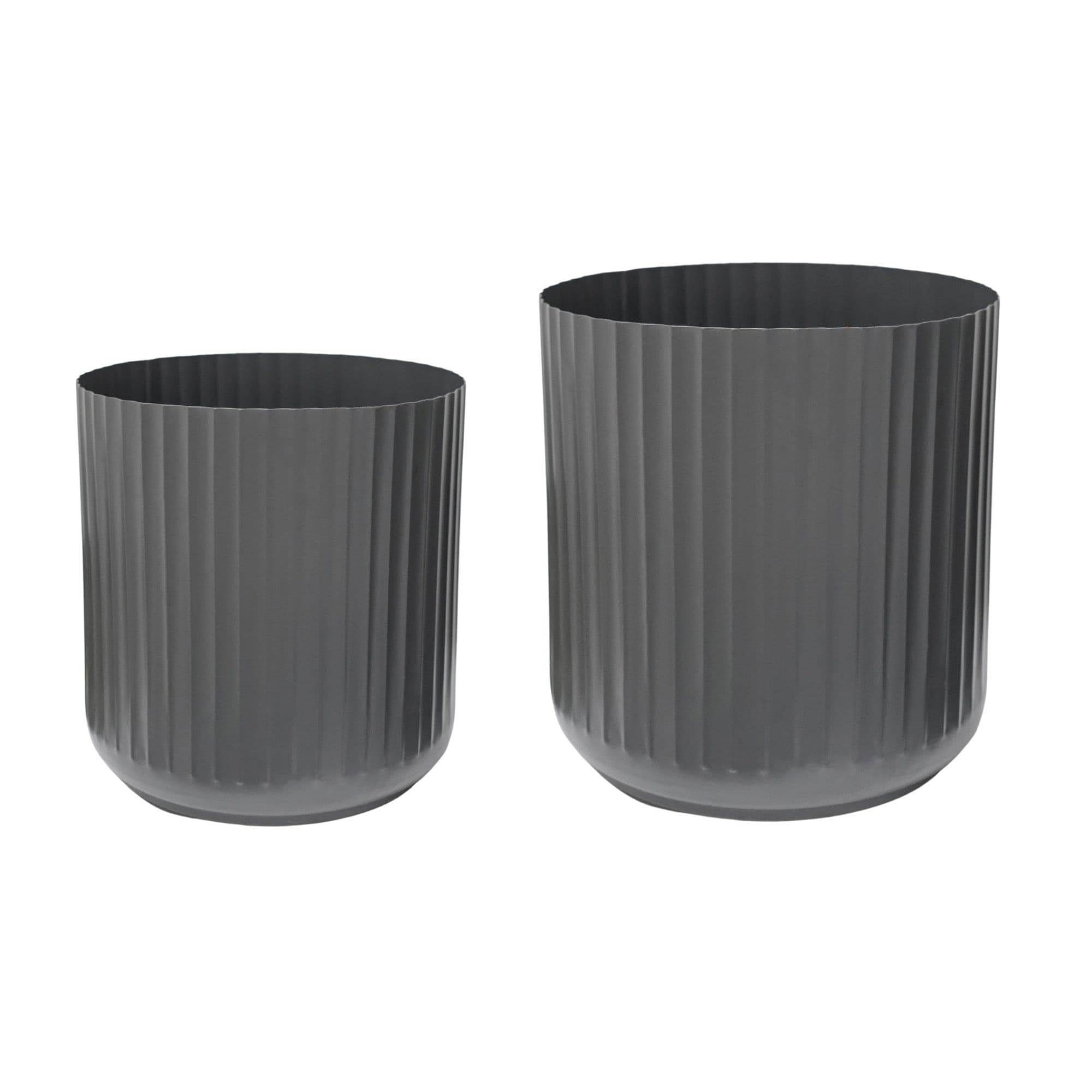 Hudson Slate Corrugated Planters Set Two