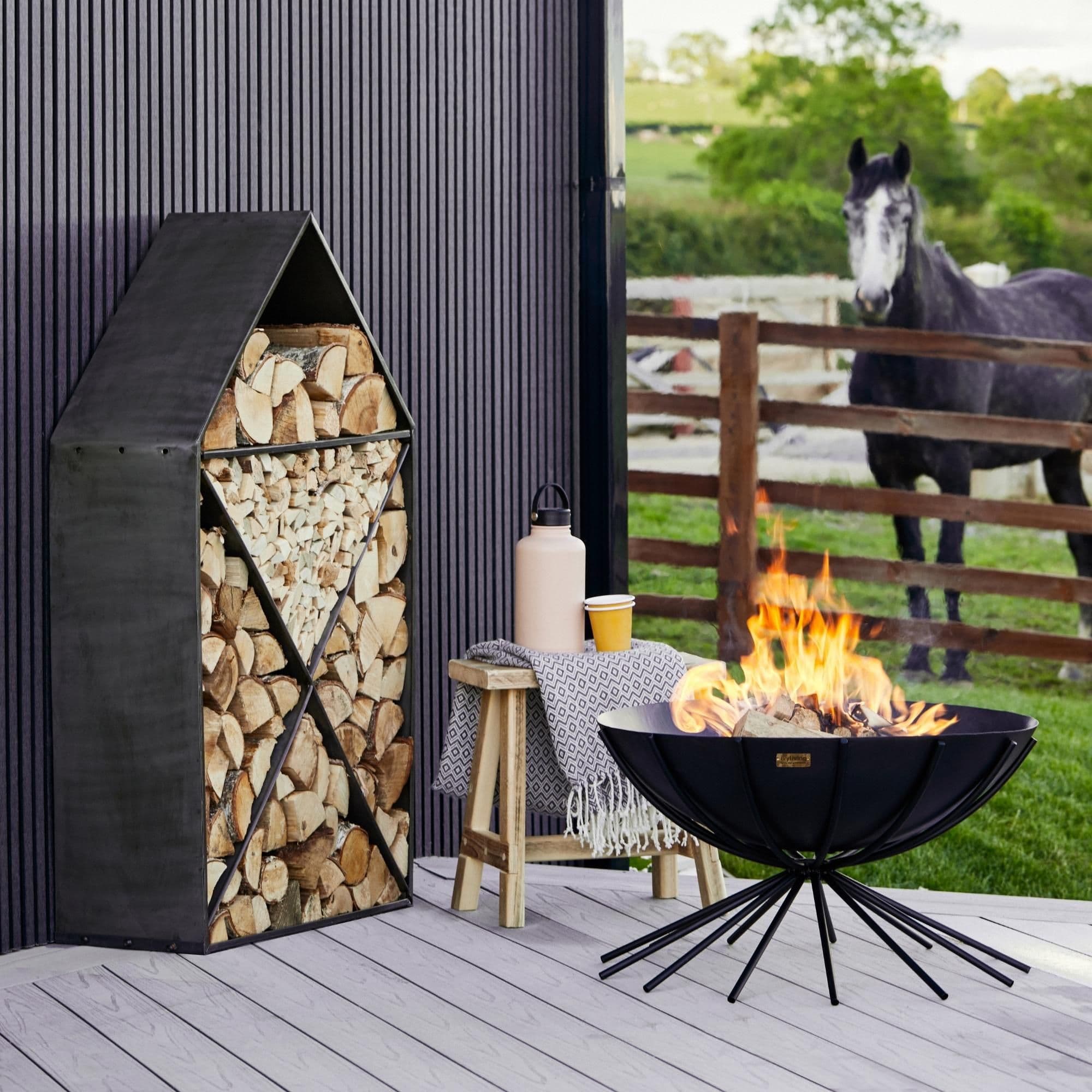 Outdoor Metal Dak Fire Pit H37Cm W71Cm