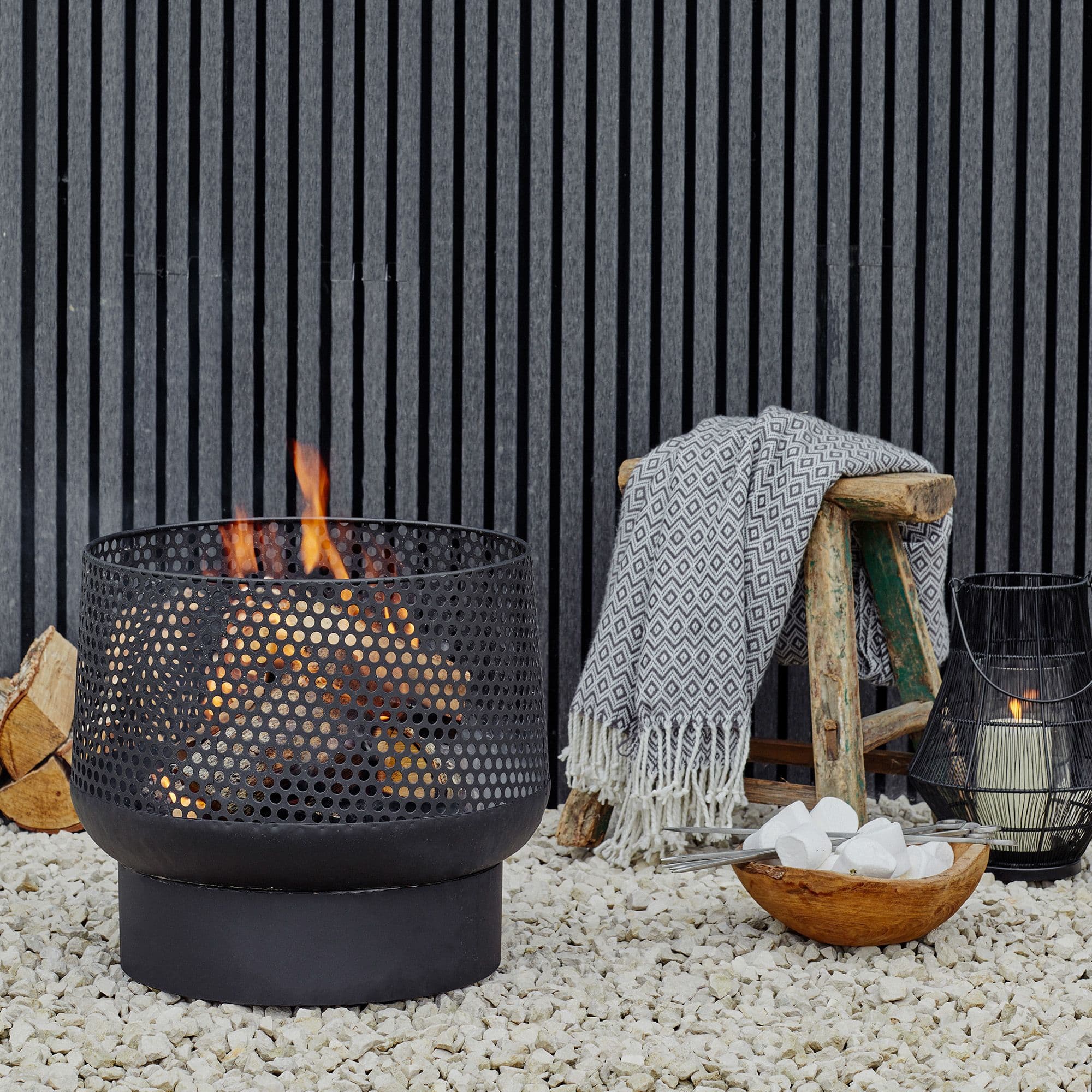 Outdoor Buttermere Basket Fire Pit H39cm W40cm