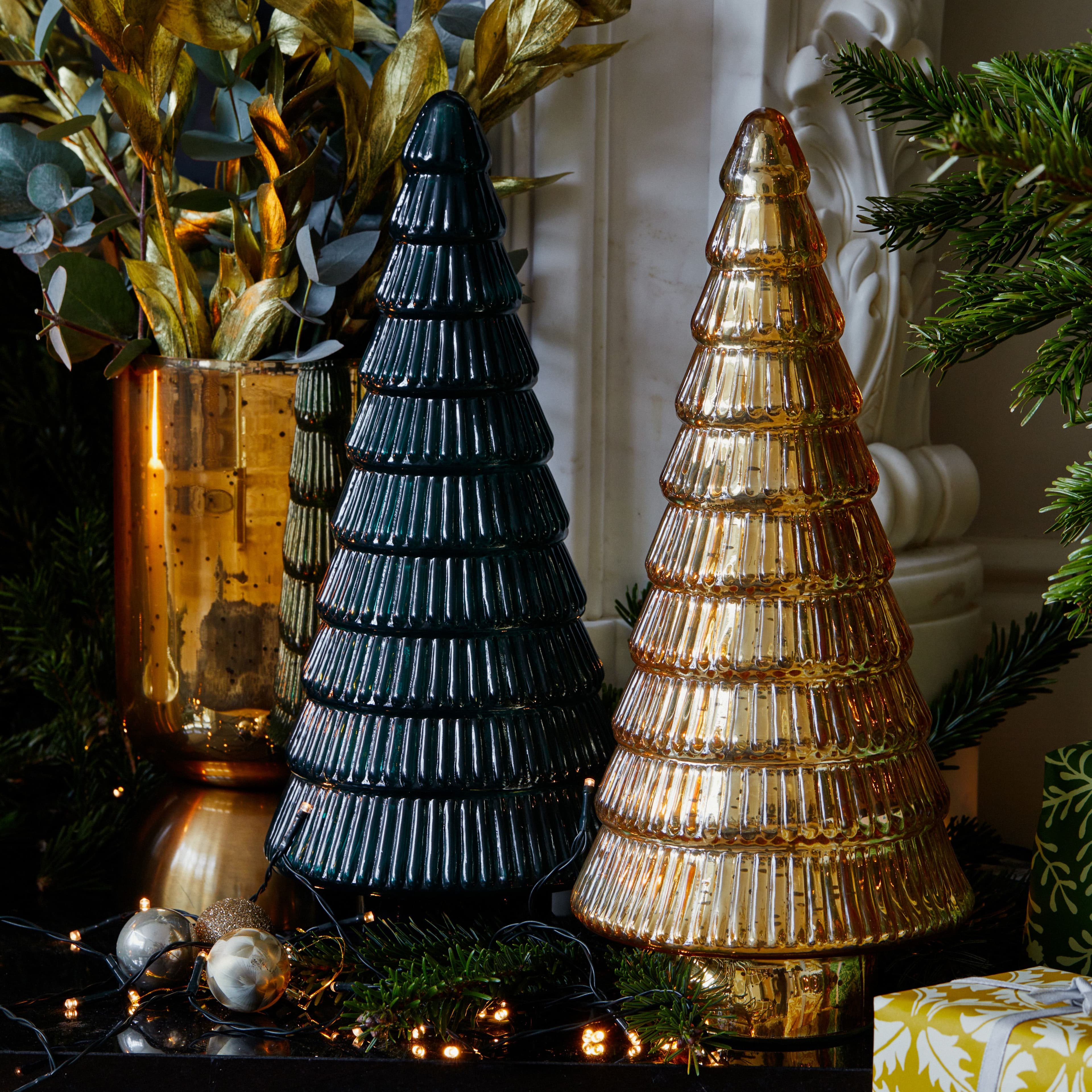 Juniper Evergreen Glass Tree H31cm D14cm