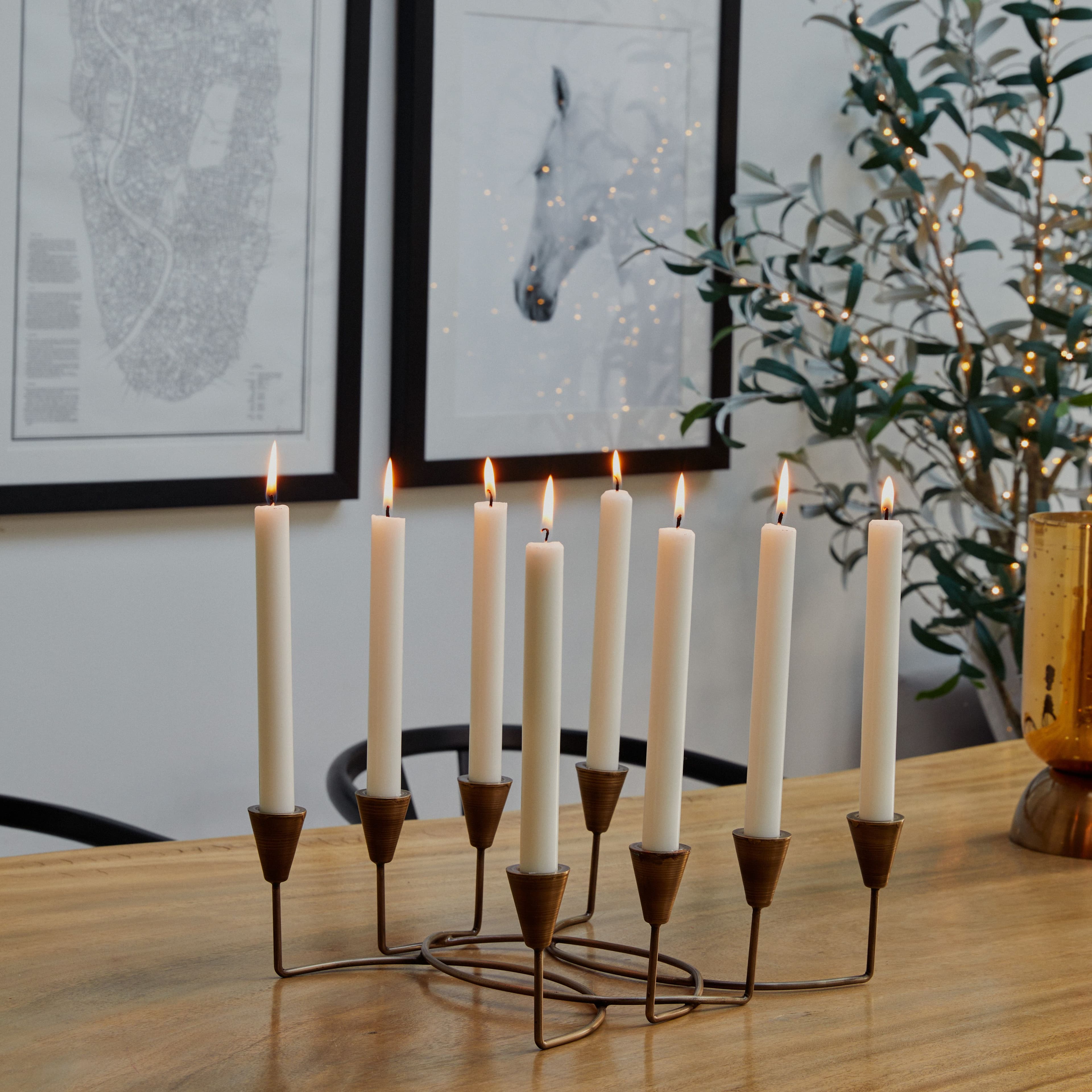 Antique Circular 8 Pc Candle Holder H12cm W34cm