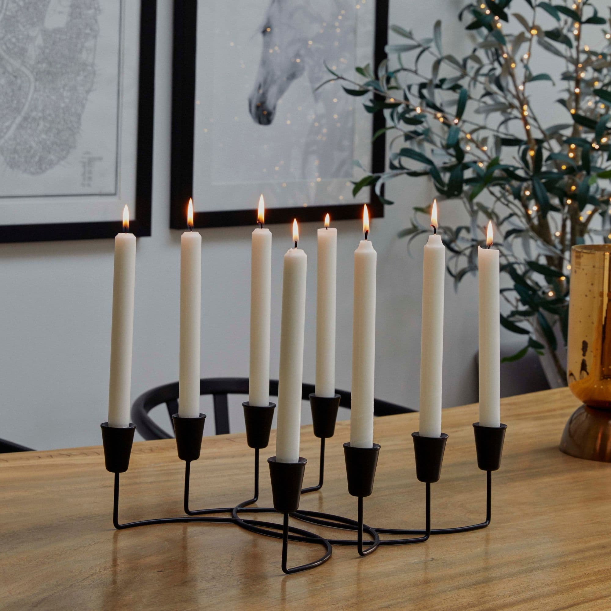 Circular 8 Pc Candle Holder H12cm W34cm