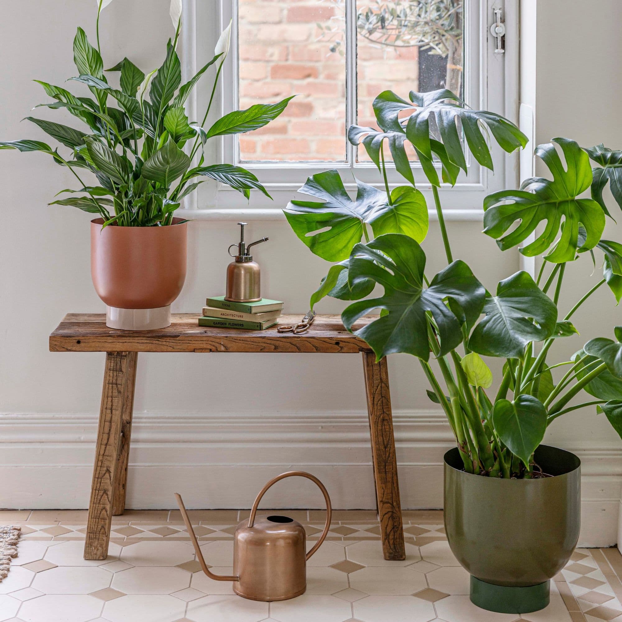 Indoor Austin Dual Metal Planters Set 2 *extra large*