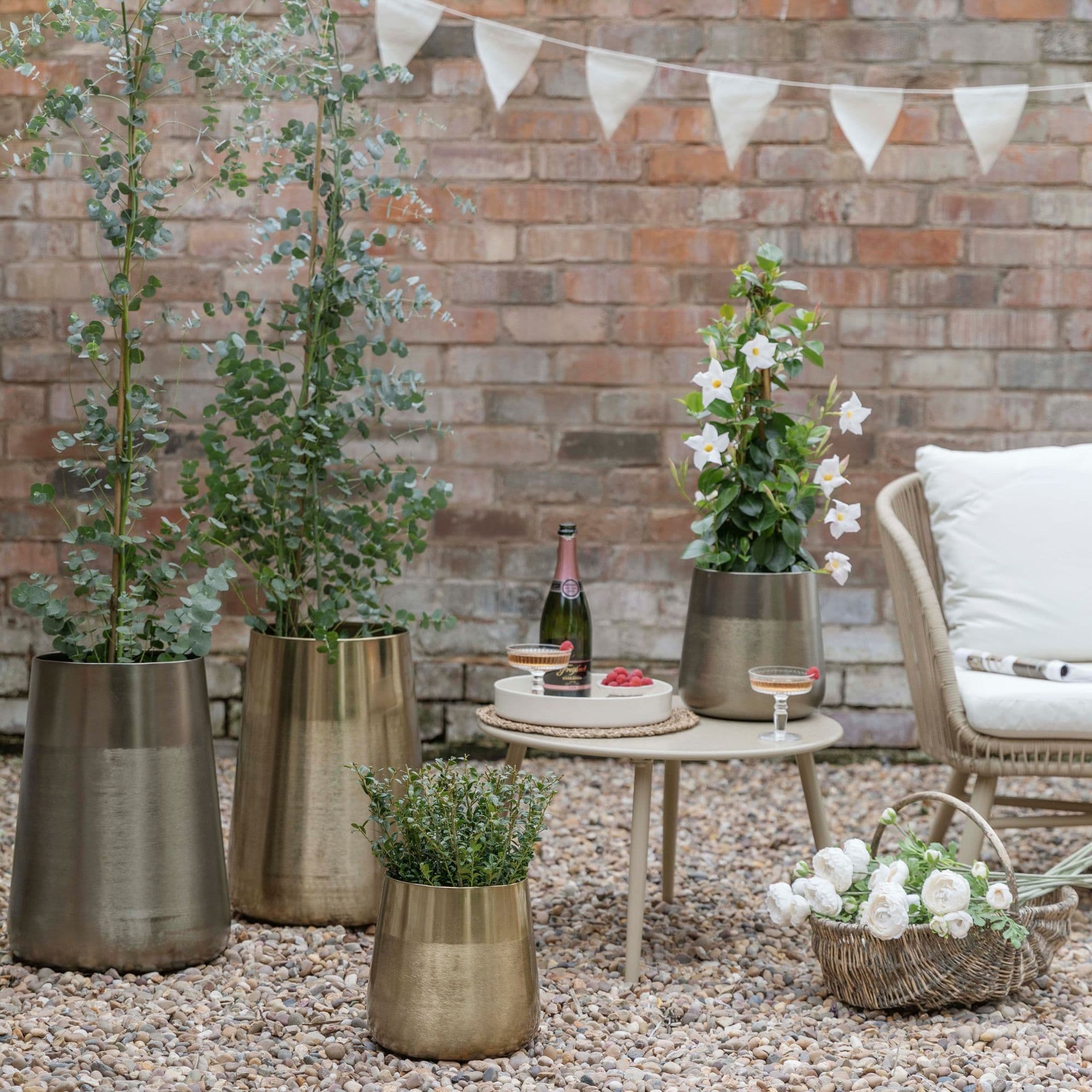 Prescot Brass Planter Set Two
