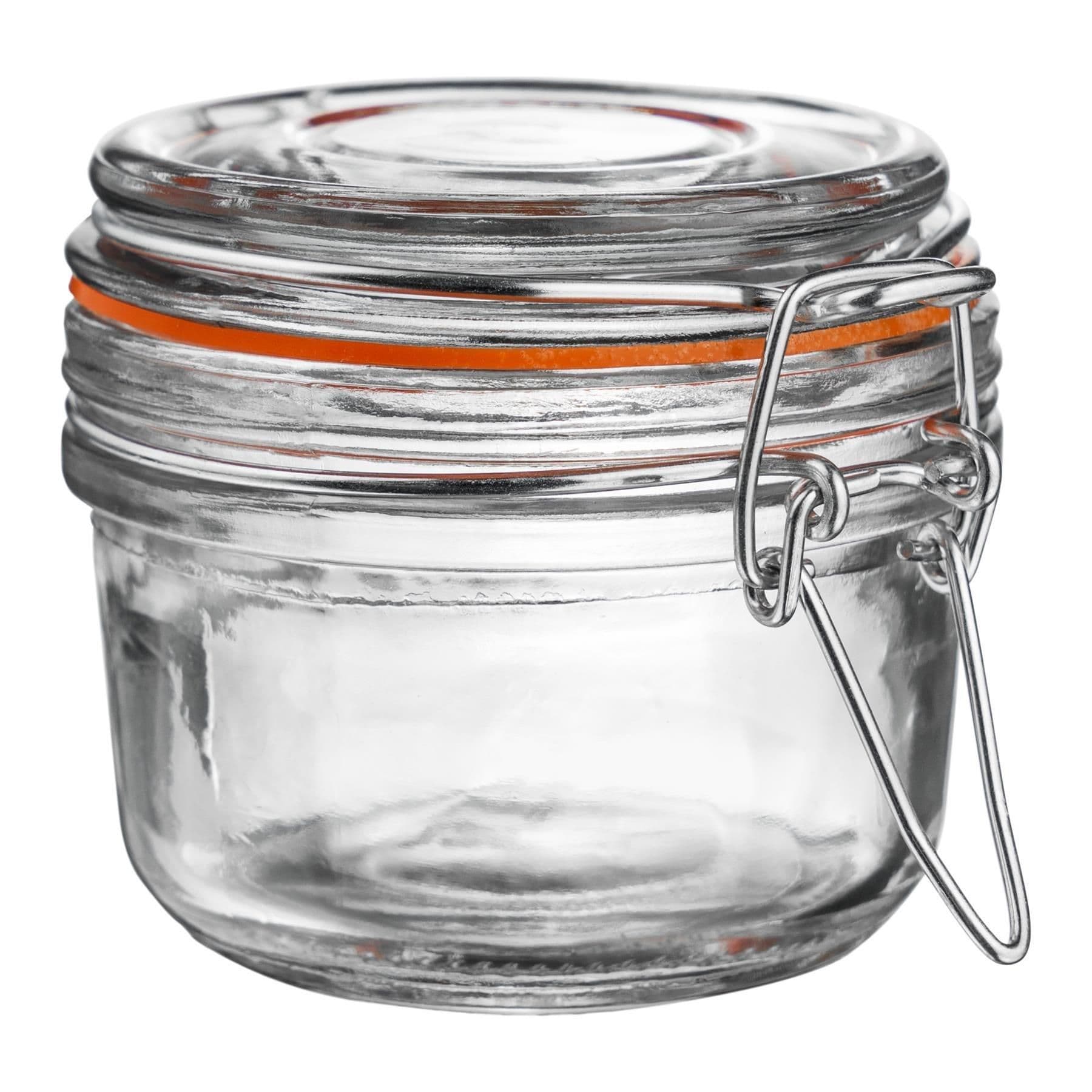 Glass Storage Jar 125ml Orange Seal