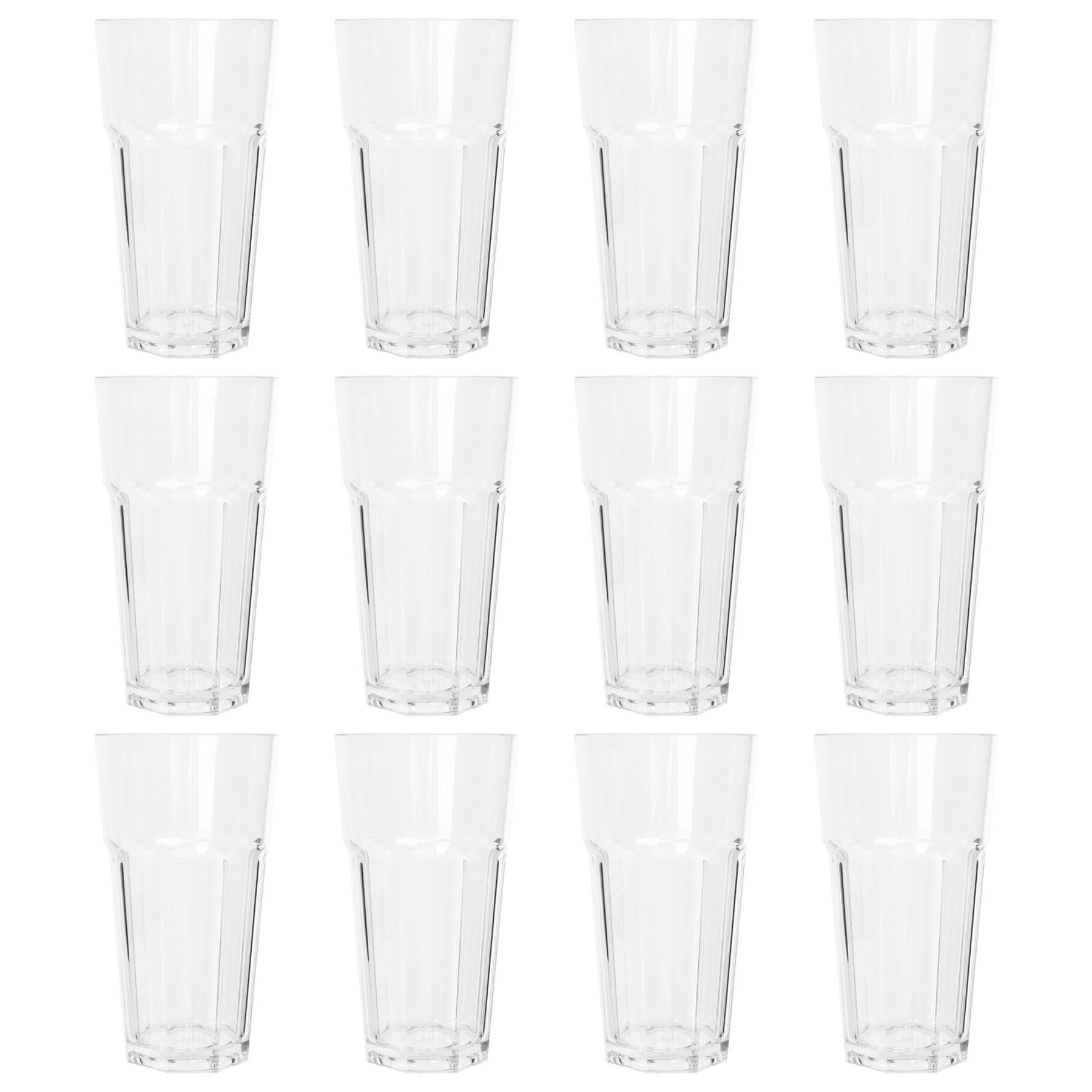 Reusable Plastic Highball Glasses - 665ml - Pack of 12