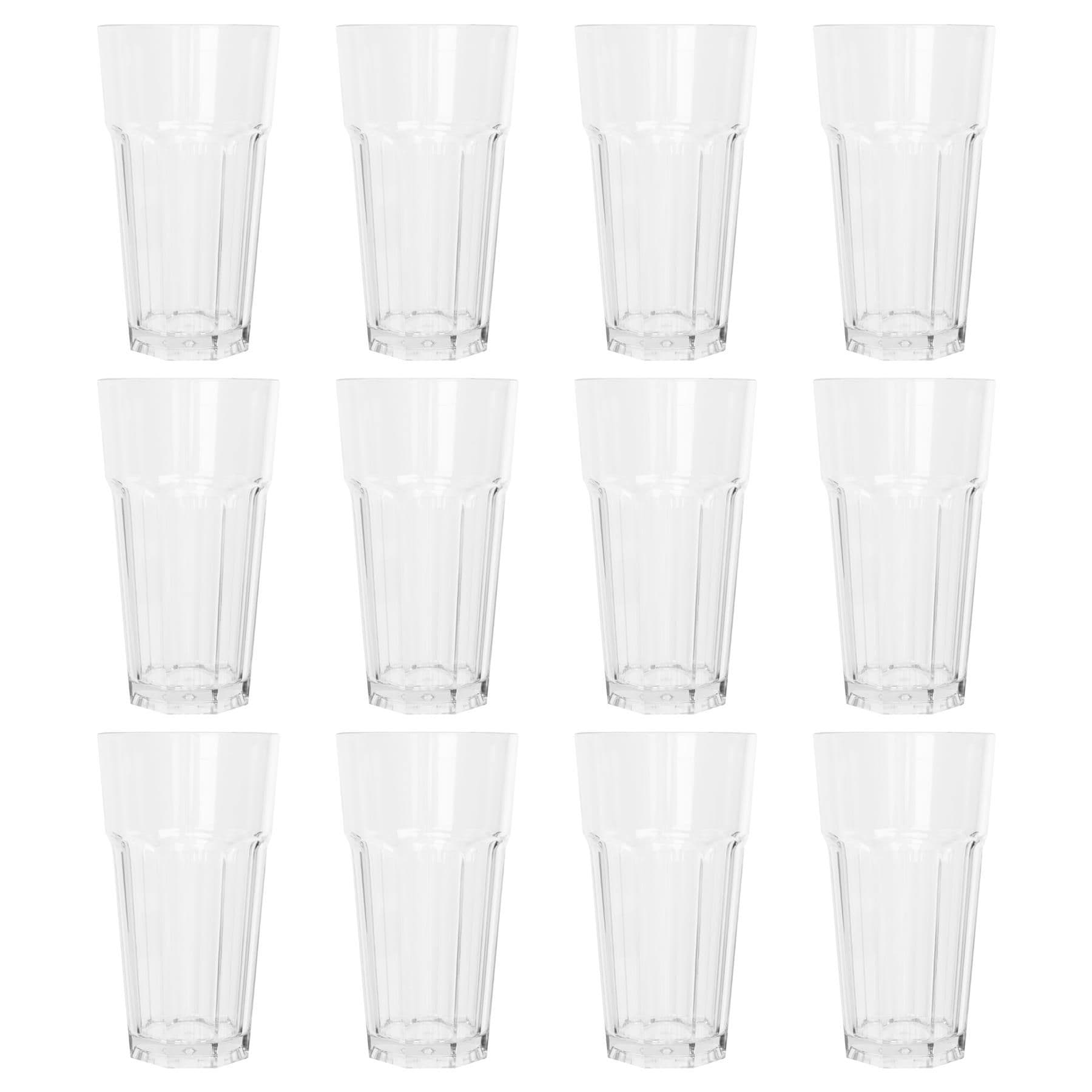 Reusable Plastic Highball Glasses - 580ml - Pack of 12