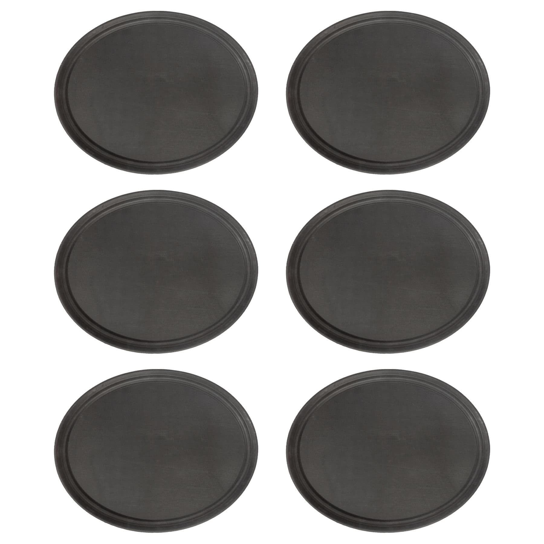 Oval Non-Slip Serving Trays - 73.5cm x 60cm - Black - Pack of 6