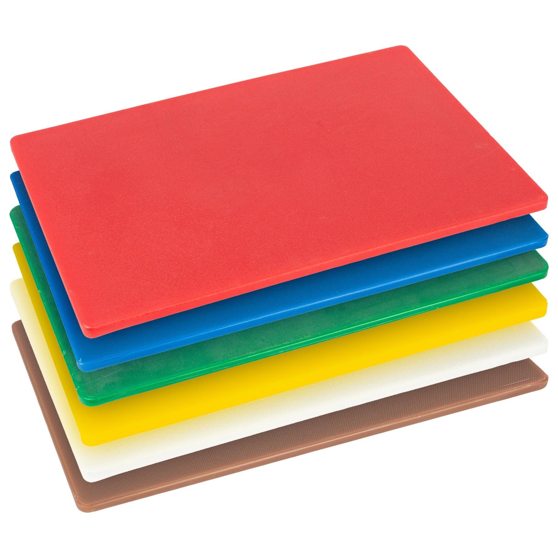 6pc Colour-Coded Plastic Chopping Board Set - Multi