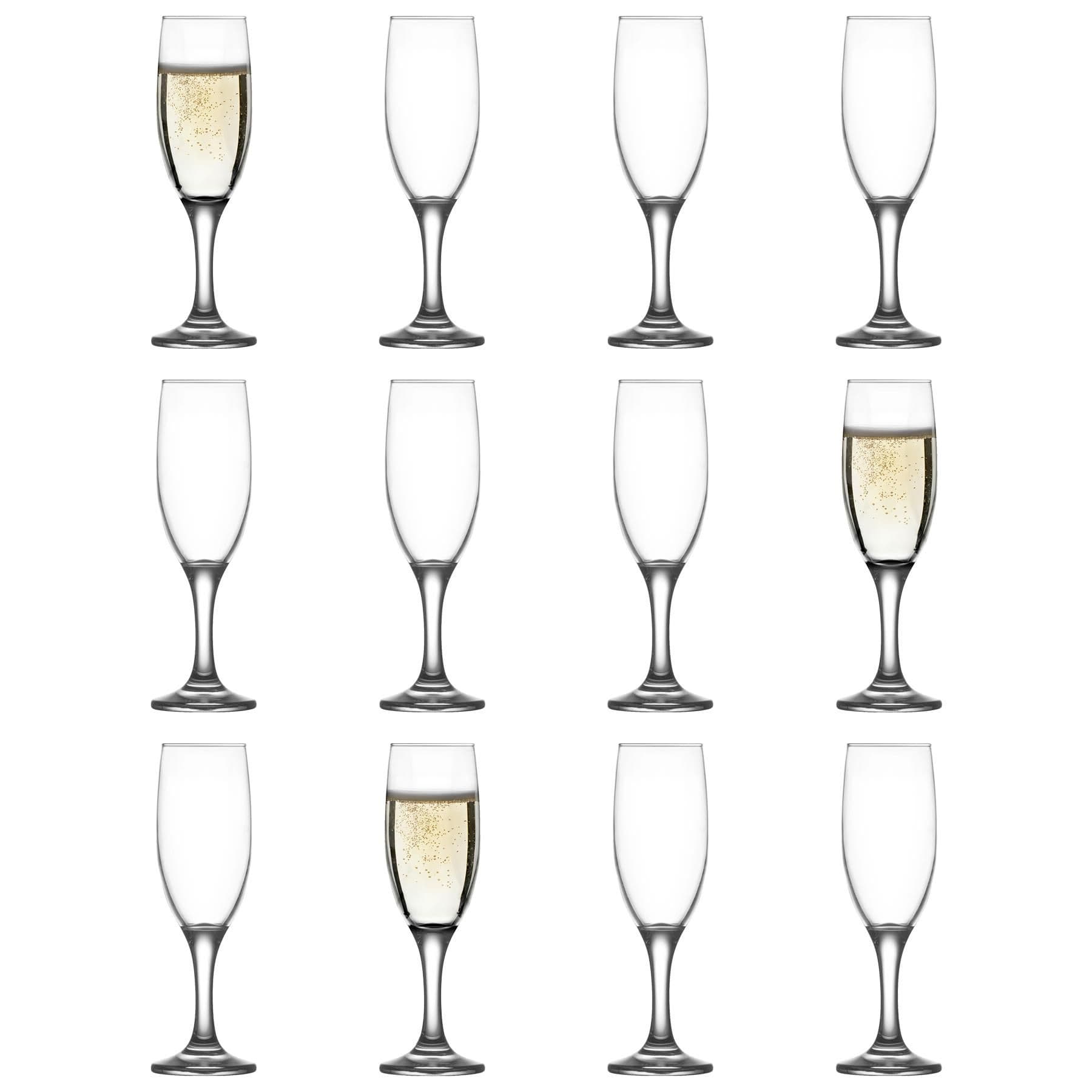 Misket Glass Champagne Flutes - 190ml - Pack of 12
