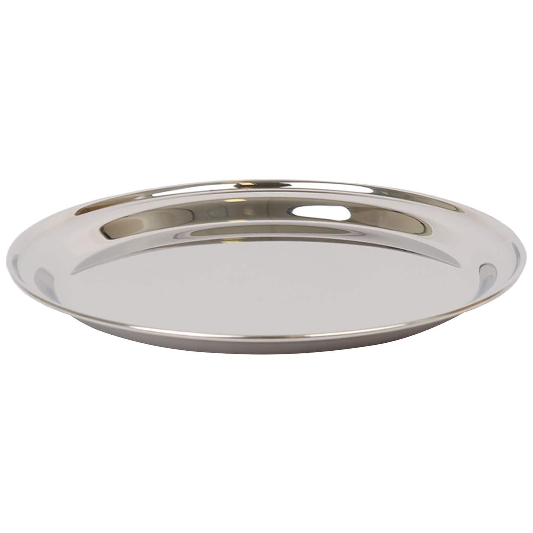 Round Stainless Steel Serving Tray - 40.5cm