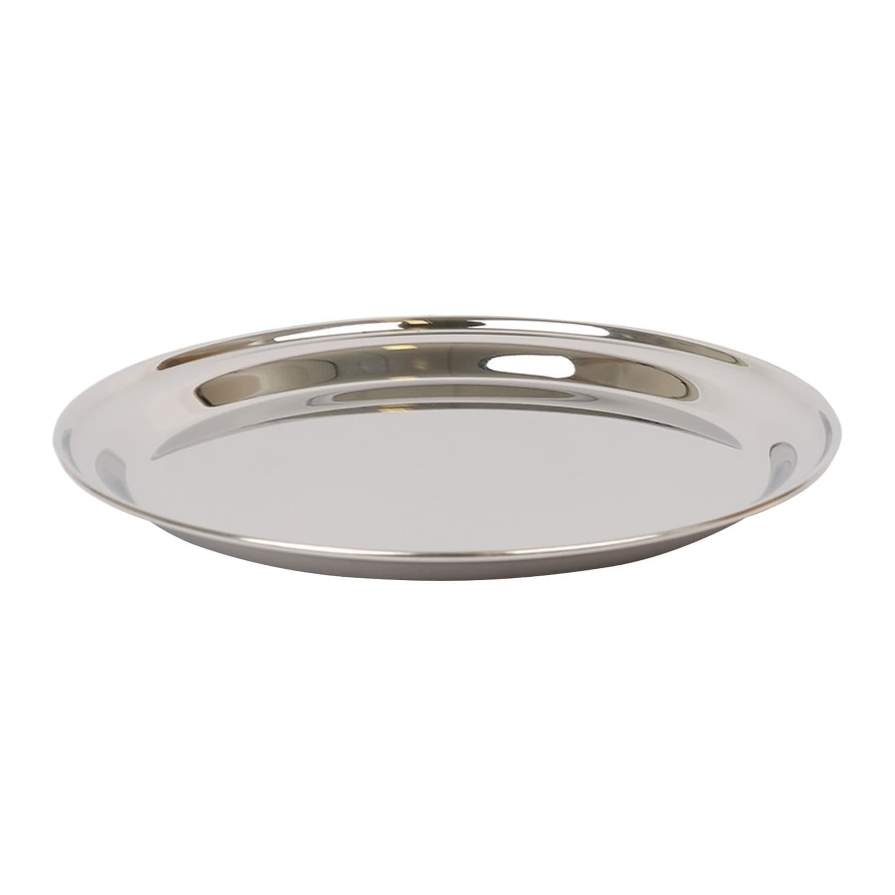 Round Stainless Steel Serving Tray - 30cm
