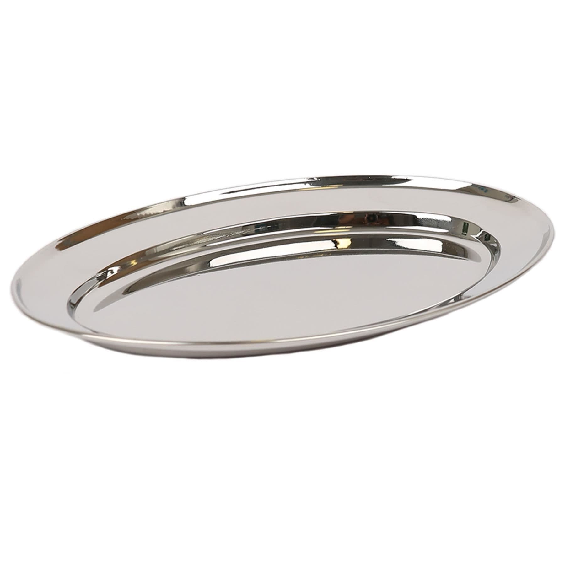 Oval Stainless Steel Serving Platter - 35cm x 24cm