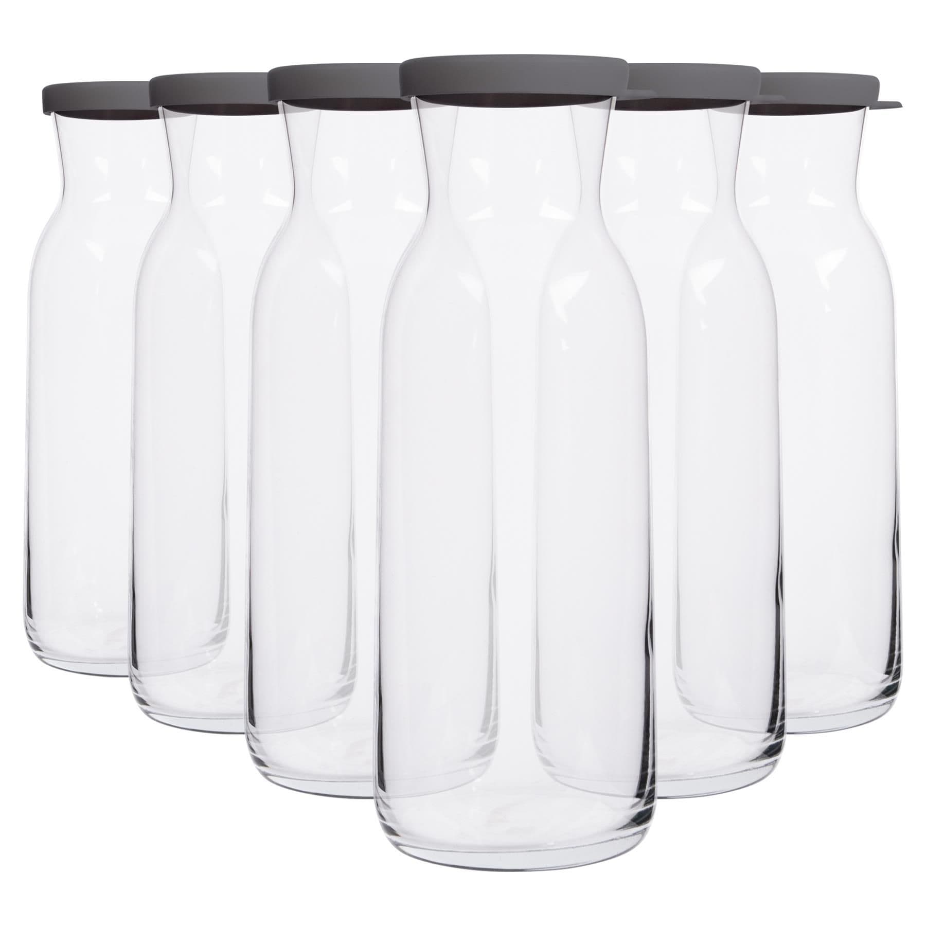 Fonte Glass Carafes - 1.2L - Grey Lid - Pack of 6