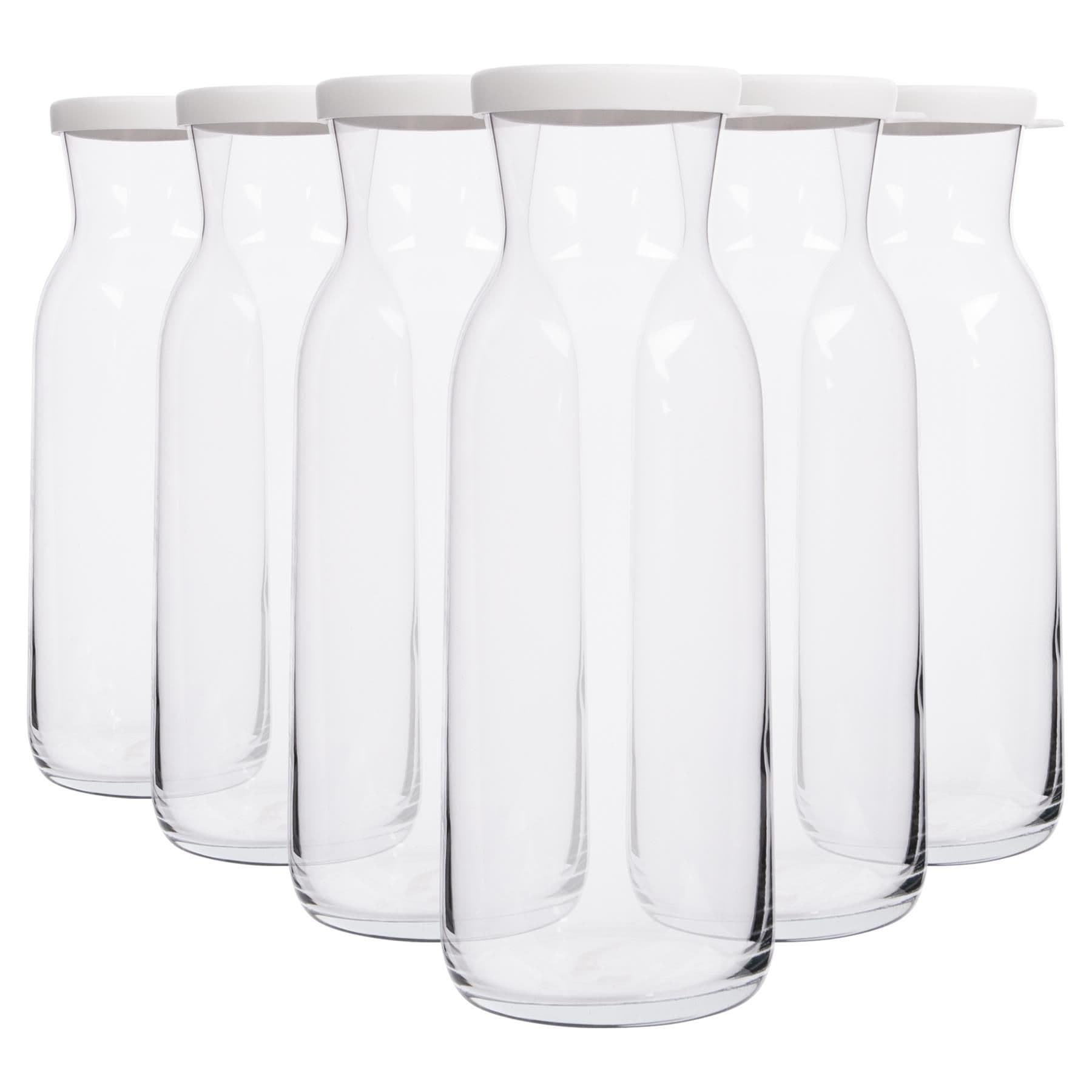 Fonte Glass Carafes - 1.2L - White Lid - Pack of 6