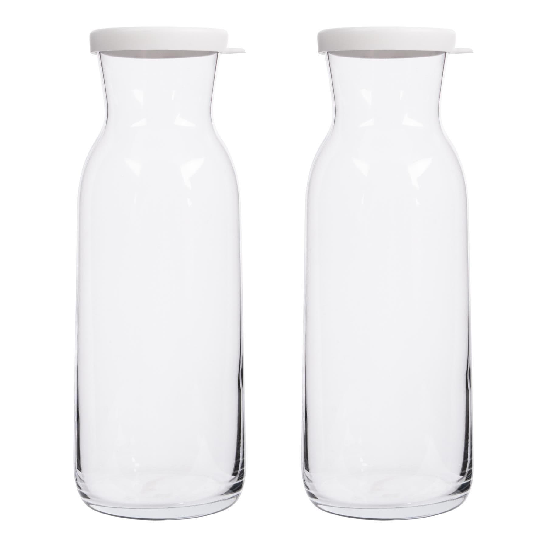 Fonte Glass Carafes - 1.2L - White Lid - Pack of 2