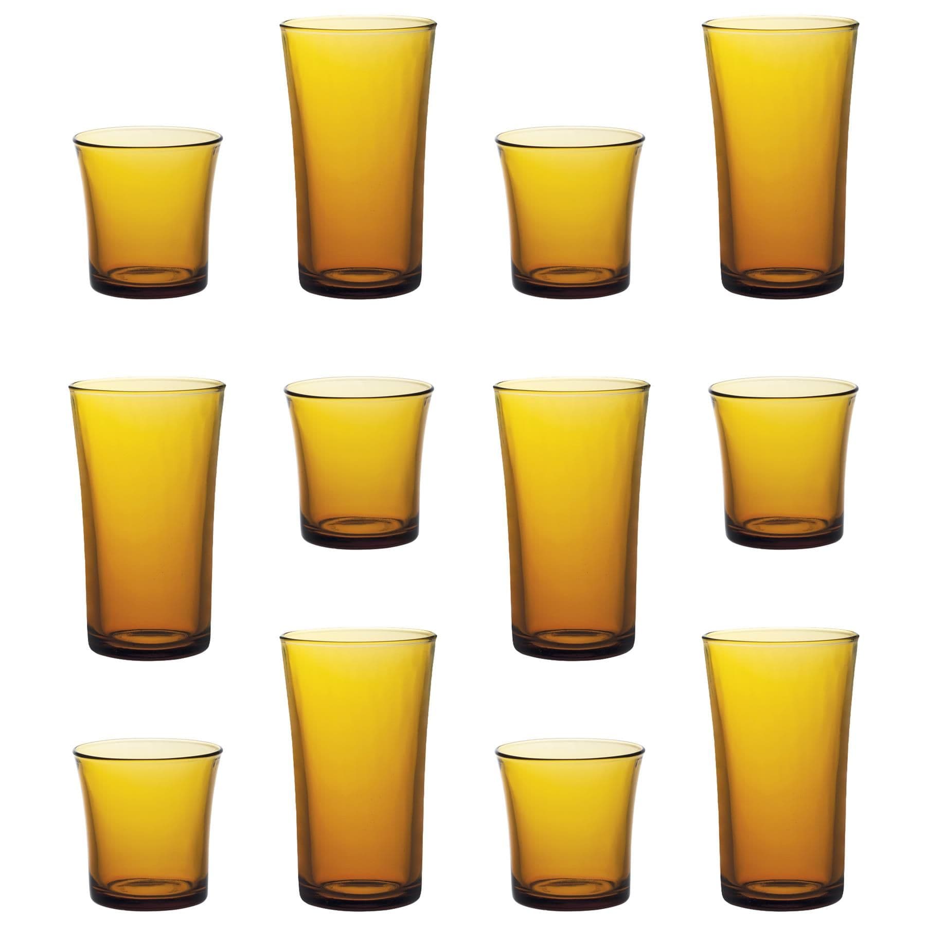 Lys Glassware Set - Amber - 12pc