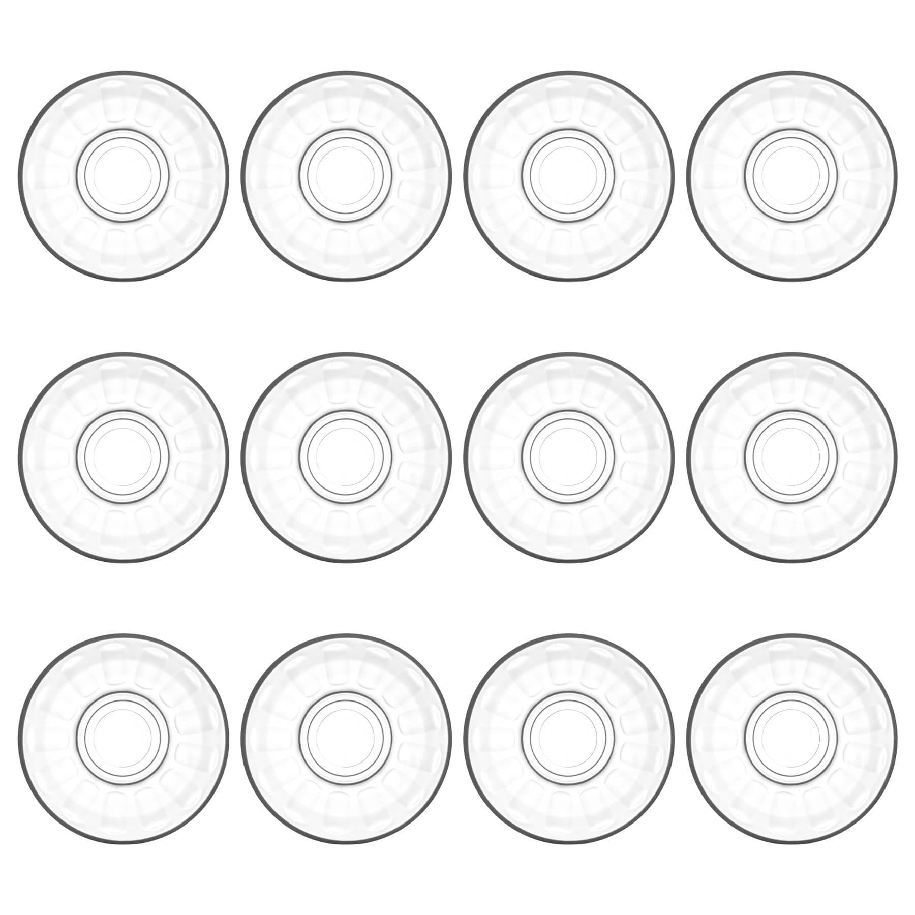 Klasik Glass Turkish Tea Cup Saucers - 10cm - Clear - Pack of 12