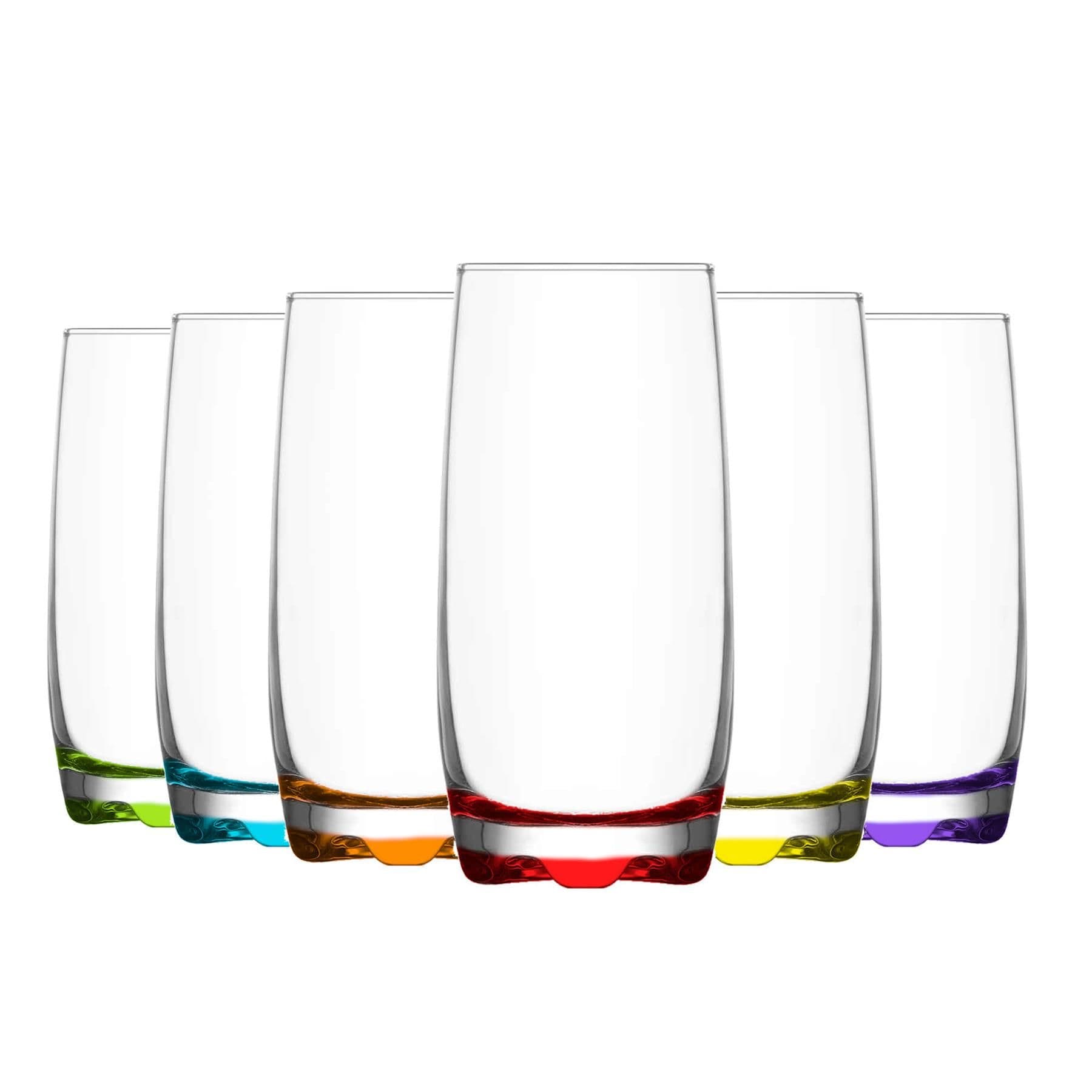 Adora Coloured Highball Glasses - 390ml - 6 Colours - Pack of 6